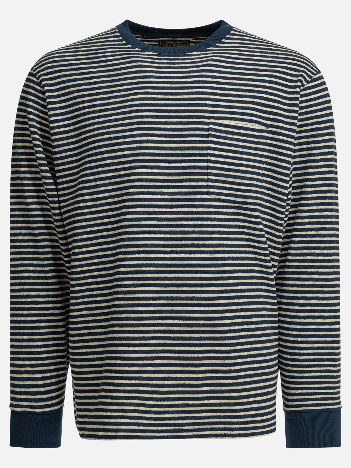 T-shirt girocollo Striped  Blu - Beams Plus Uomo | PDP | VIETTI Online Store | Zoom-Modal
