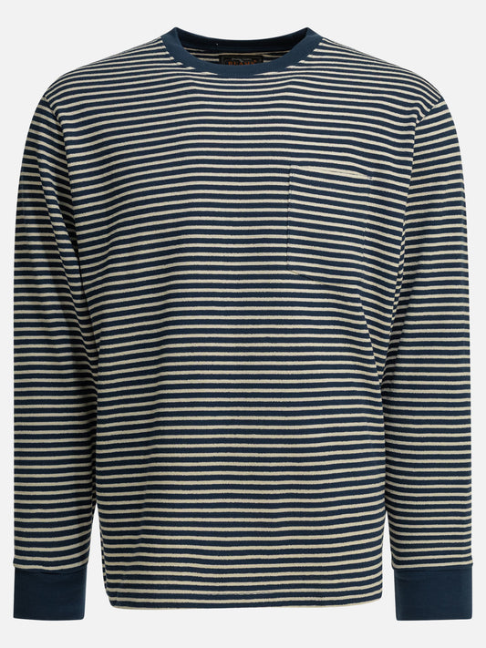 T-shirt girocollo Striped  Blu - Beams Plus Uomo | VIETTI Online Store 
