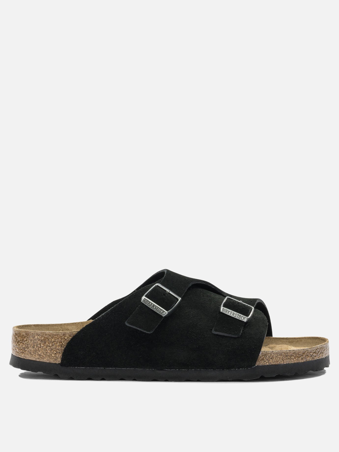 Slides 100% suede - 100% rubber  Black - Birkenstock Men | PDP | VIETTI Online Store | thumbnail