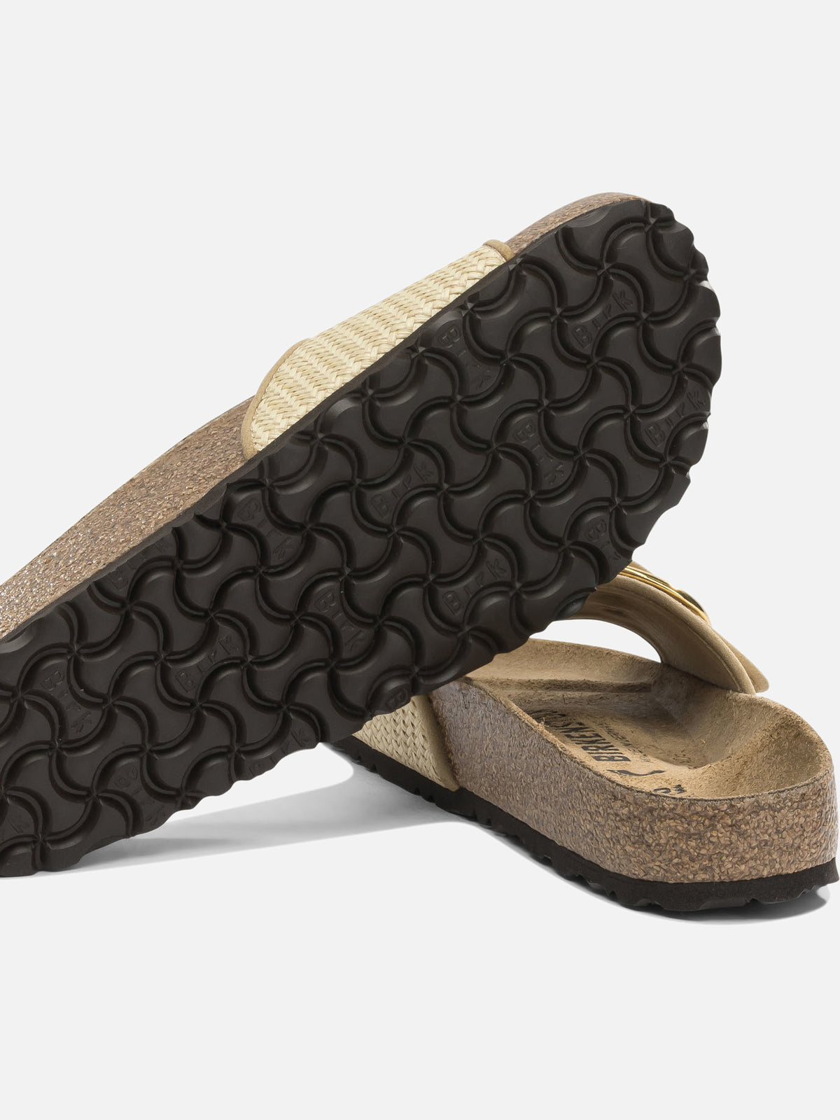 Birkenstock "Madrid Big Buckle" slides Beige