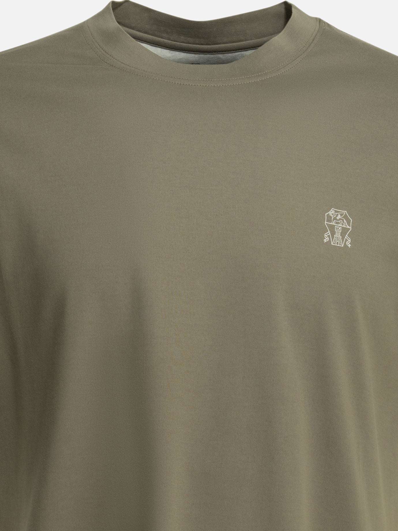 T-shirt girocollo Logo  Verde - Brunello Cucinelli Uomo | PDP | VIETTI Online Store | Zoom-Modal_3
