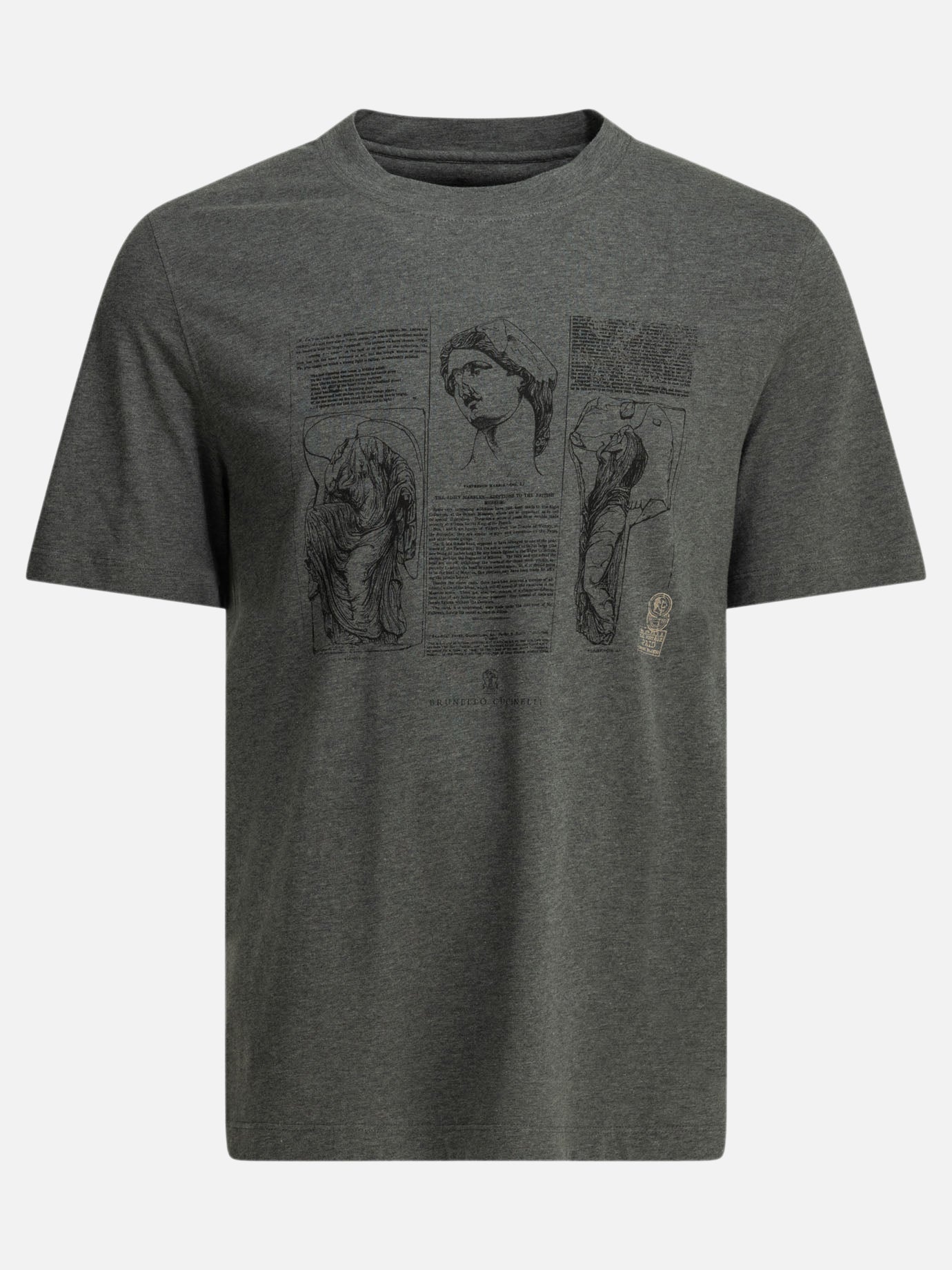 T-shirt girocollo Graphics  Grigio - Brunello Cucinelli Uomo | PDP | VIETTI Online Store | thumbnail