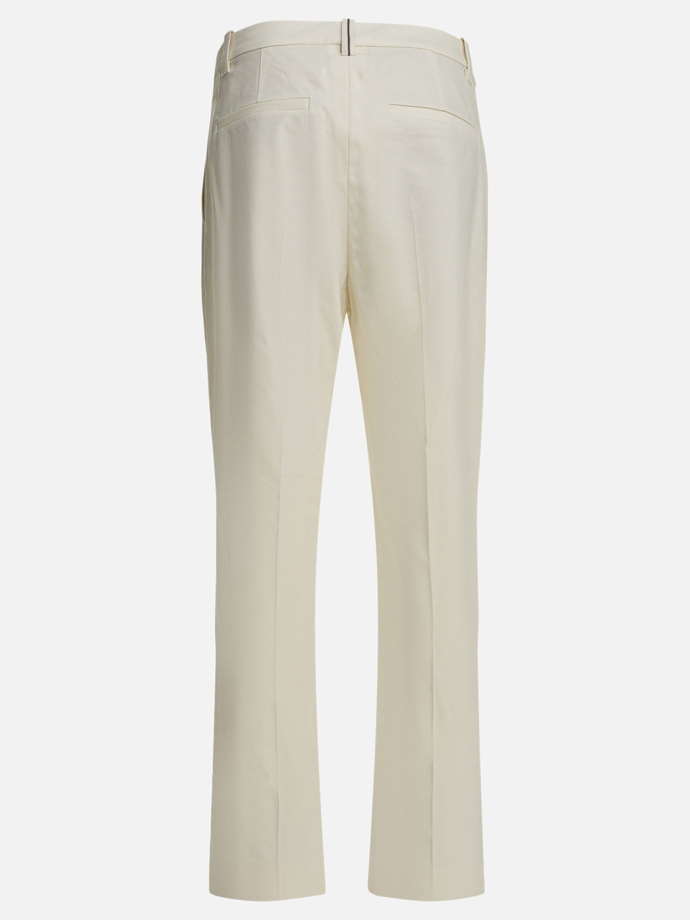Tailored trousers Solid colour  White - Brunello Cucinelli Women | PDP | VIETTI Online Store | thumbnail_2