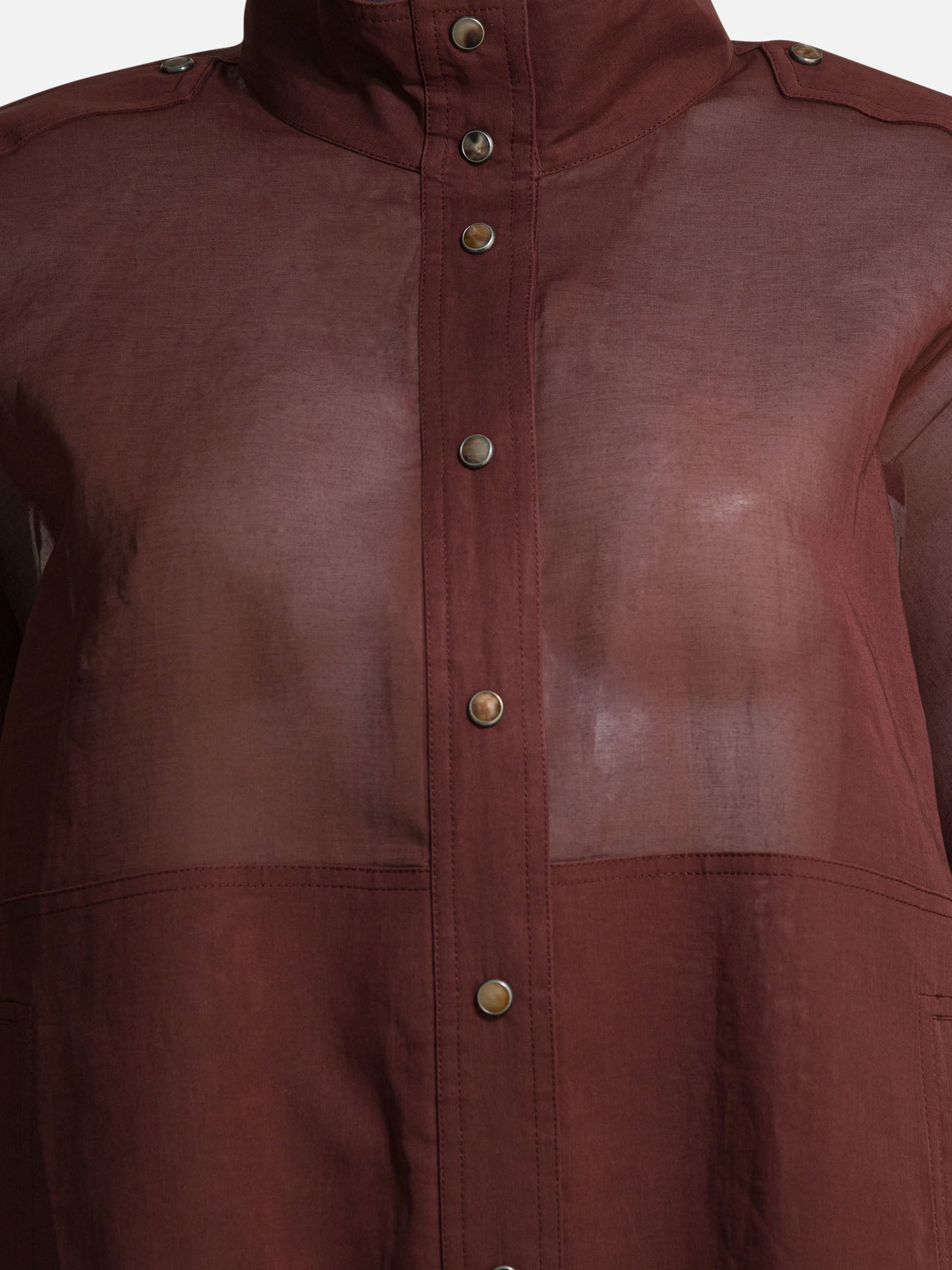 Overshirt jackets Solid colour  Bordeaux - Brunello Cucinelli Women | PDP | VIETTI Online Store | thumbnail_3