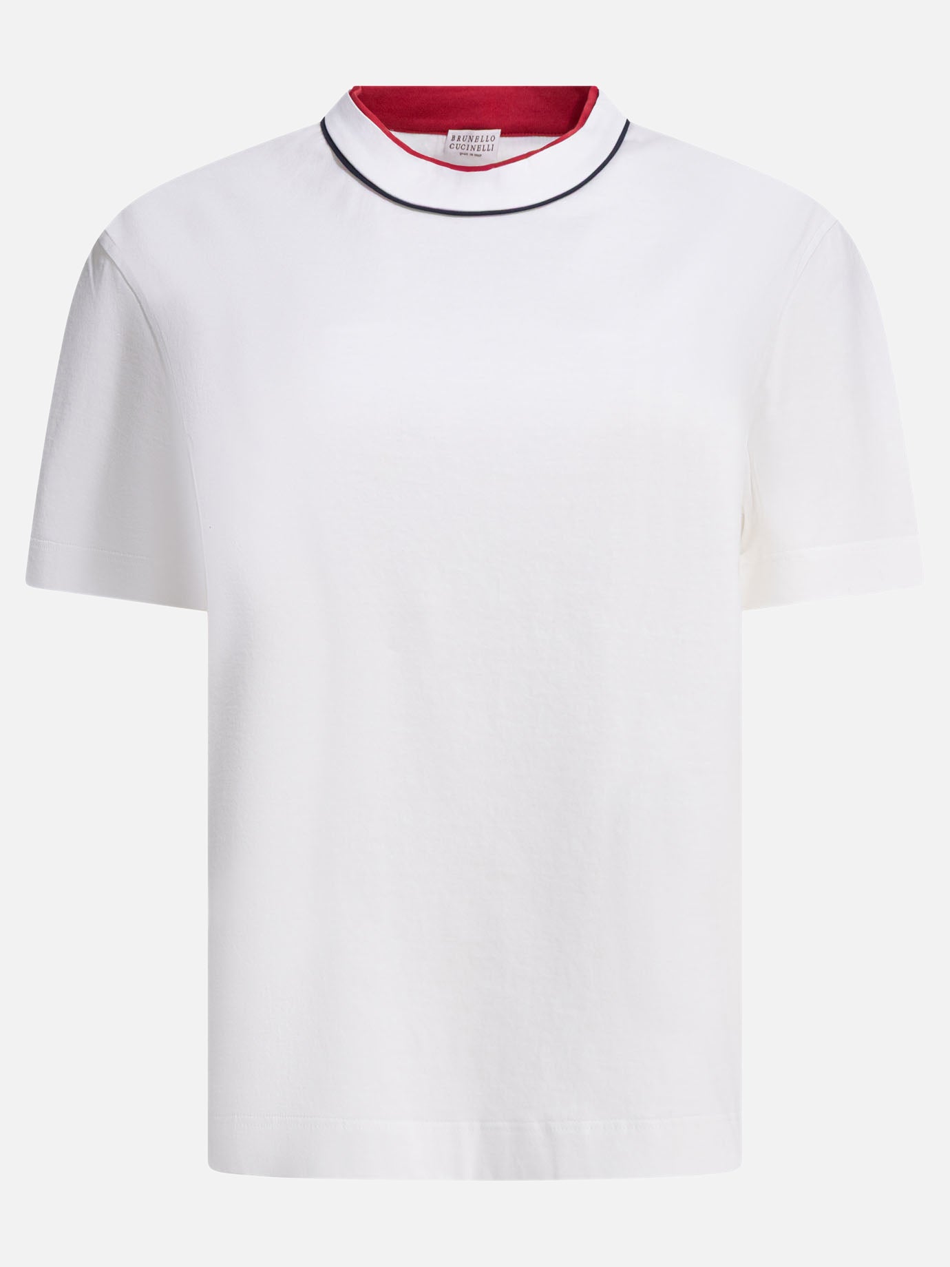 Crewneck t-shirts Solid colour  White - Brunello Cucinelli Women | PDP | VIETTI Online Store | thumbnail