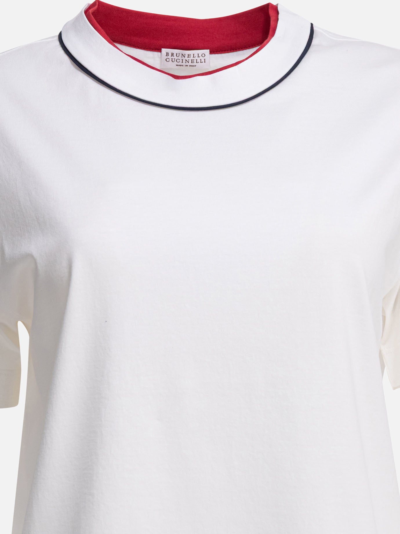 Crewneck t-shirts Solid colour  White - Brunello Cucinelli Women | PDP | VIETTI Online Store | thumbnail_3