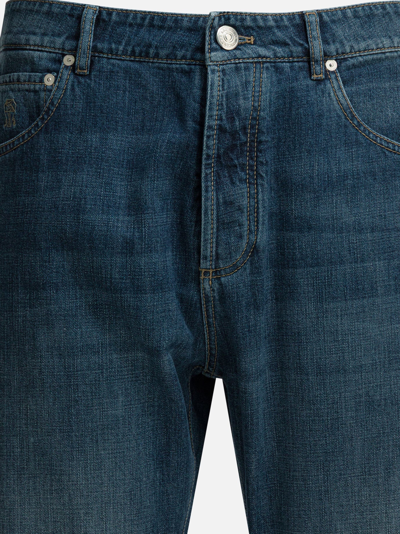 Straight-leg jeans Solid colour  Blue - Brunello Cucinelli Men | PDP | VIETTI Online Store | thumbnail_3