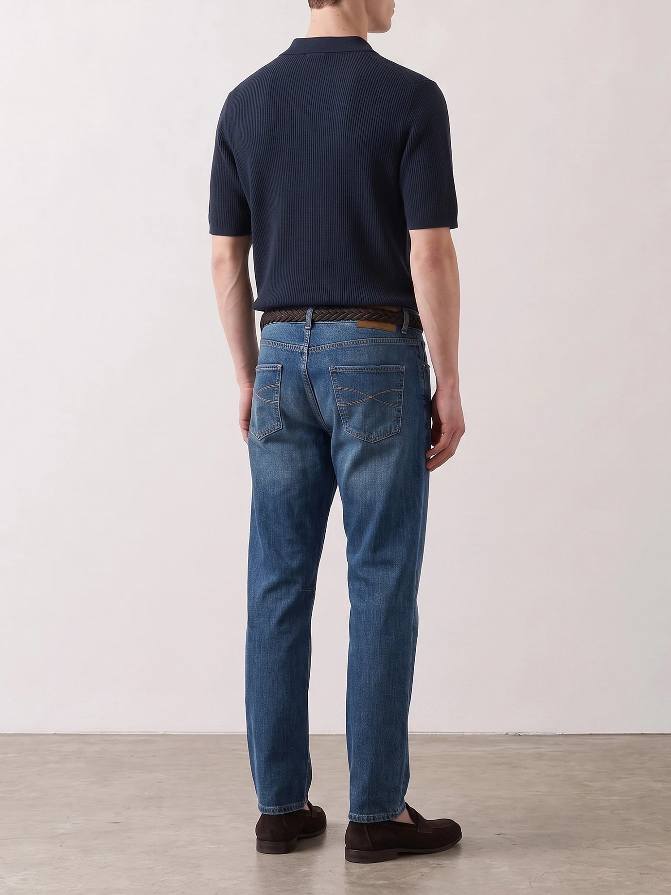 Straight-leg jeans Solid colour  Blue - Brunello Cucinelli Men | PDP | VIETTI Online Store | Zoom-Modal_6
