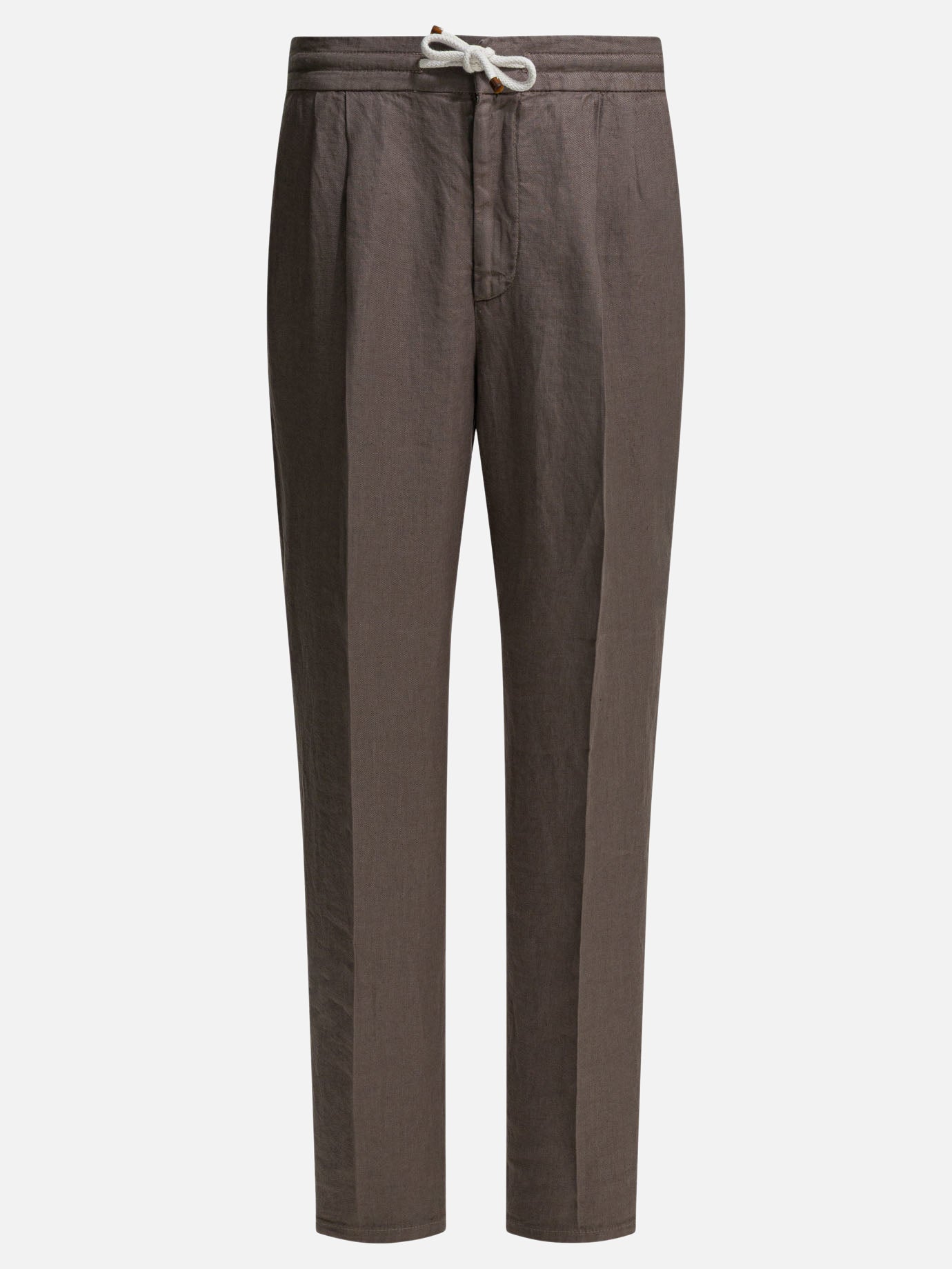 Leisure trousers Solid colour  Brown - Brunello Cucinelli Men | PDP | VIETTI Online Store | Zoom-Modal
