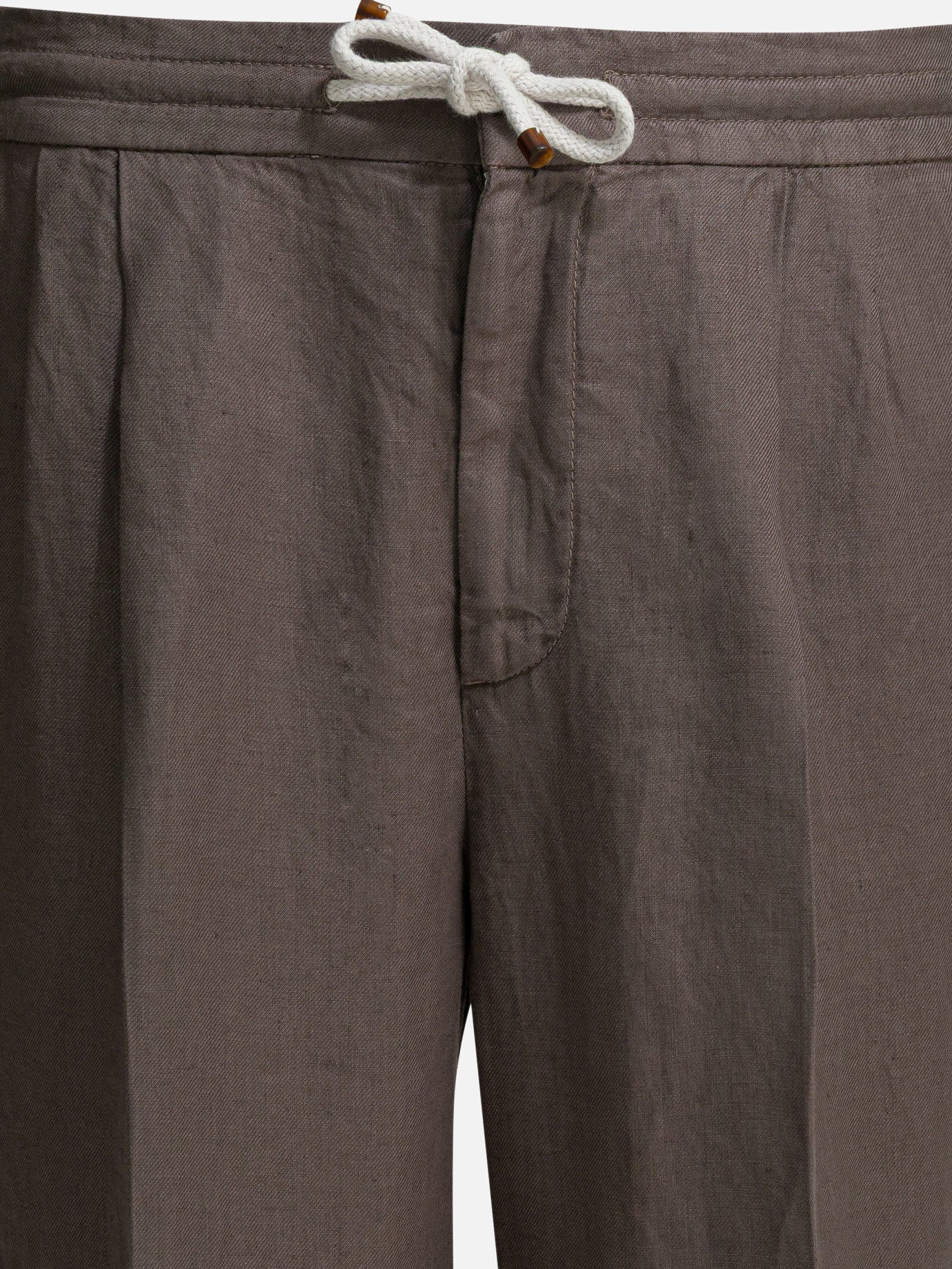 Leisure trousers Solid colour  Brown - Brunello Cucinelli Men | PDP | VIETTI Online Store | thumbnail_3