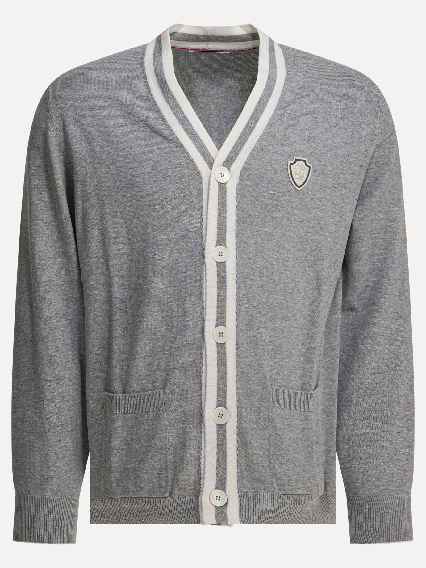 Cardigan Logo  Grigio - Brunello Cucinelli Uomo | PDP | VIETTI Online Store | thumbnail