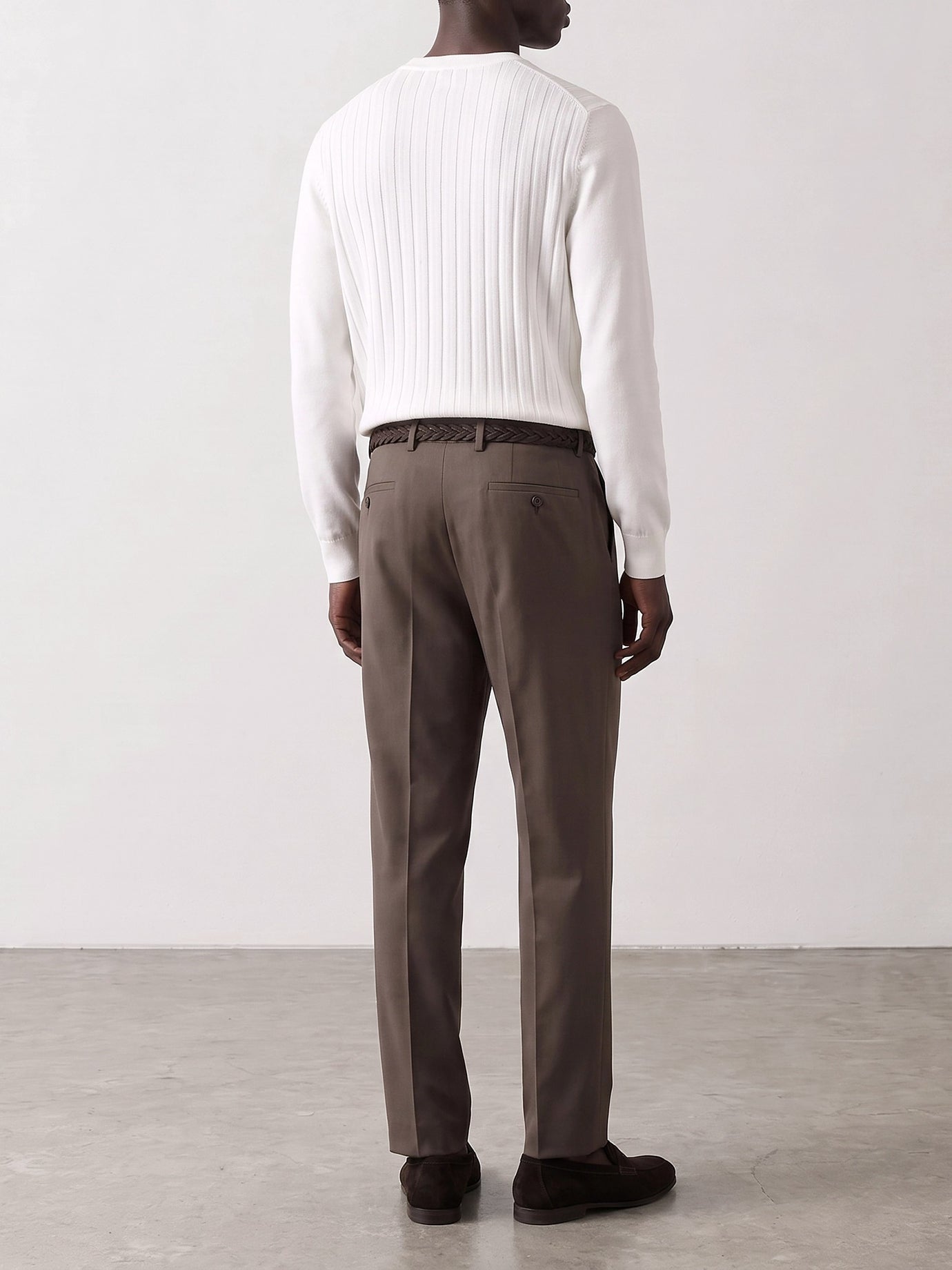 Maglioni girocollo Textured knit  Bianco - Brunello Cucinelli Uomo | PDP | VIETTI Online Store | Zoom-Modal_3
