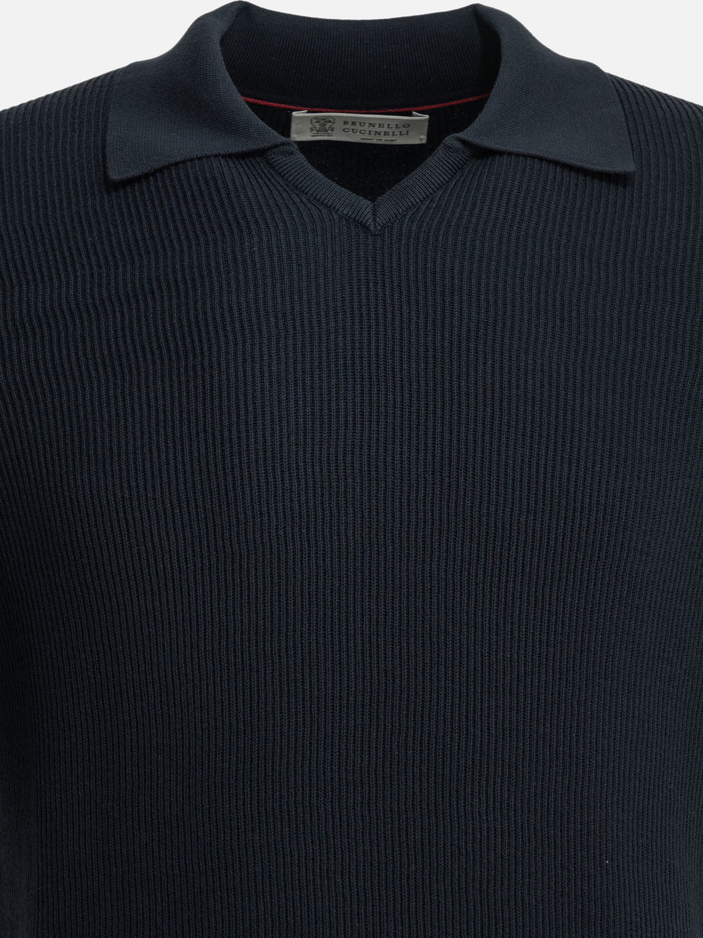 Polo senza bottoni Solid colour  Blu - Brunello Cucinelli Uomo | PDP | VIETTI Online Store | Zoom-Modal_5
