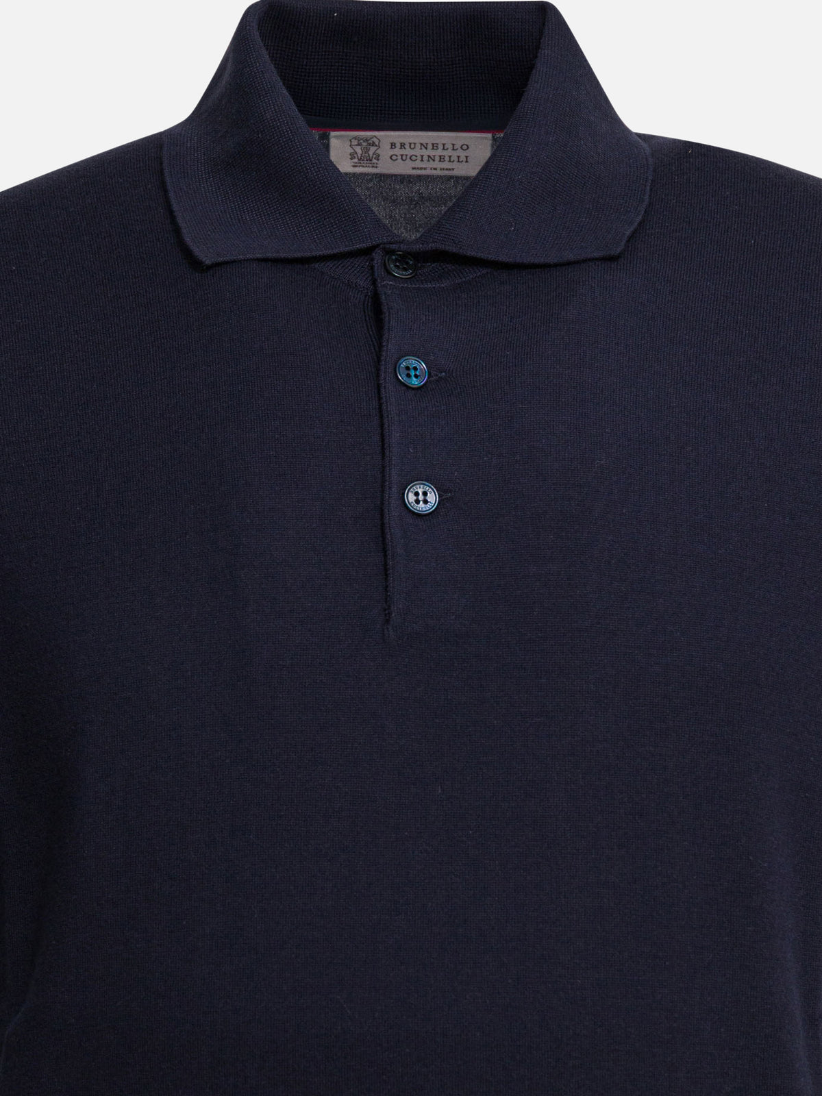 Brunello Cucinelli Cotton button-down polo shirt Blue - VIETTI