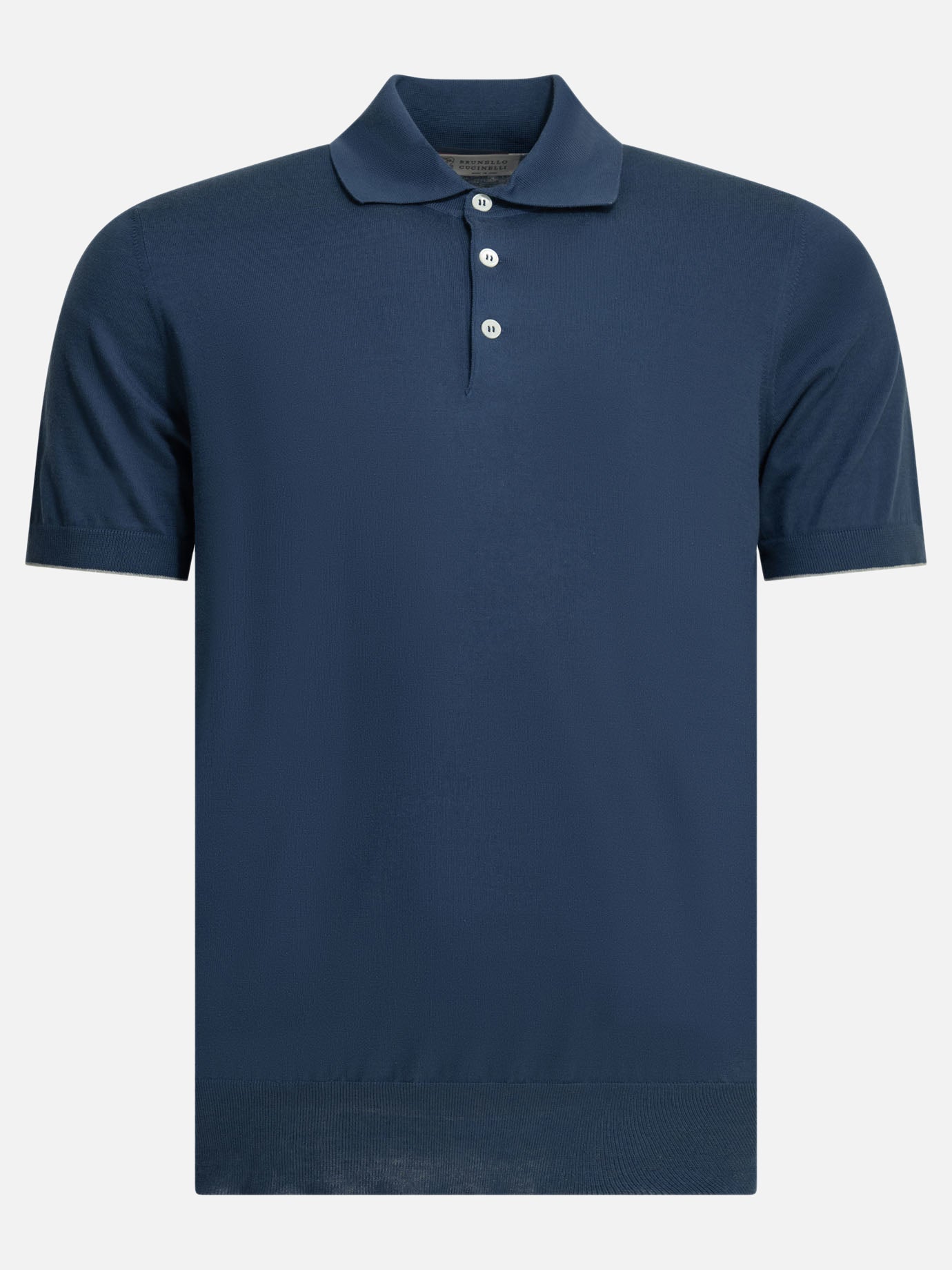 Polo shirts with buttons Solid colour  Blue - Brunello Cucinelli Men | PDP | VIETTI Online Store | Zoom-Modal
