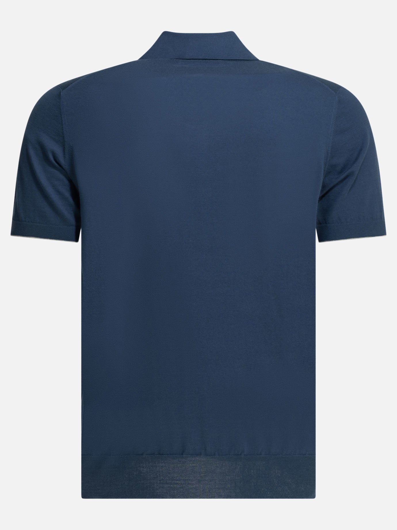 Polo shirts with buttons Solid colour  Blue - Brunello Cucinelli Men | PDP | VIETTI Online Store | thumbnail_2