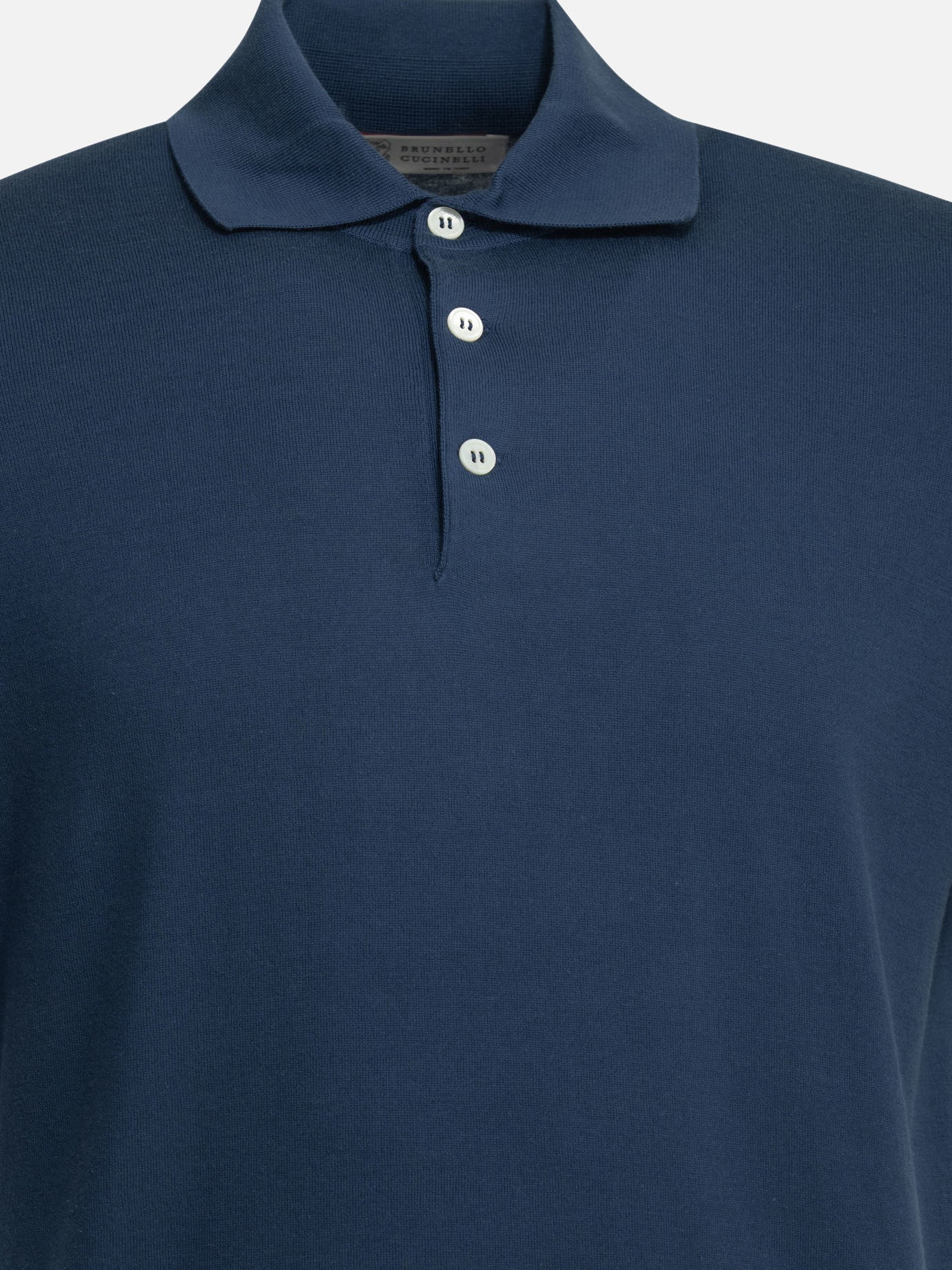 Polo shirts with buttons Solid colour  Blue - Brunello Cucinelli Men | PDP | VIETTI Online Store | Zoom-Modal_3
