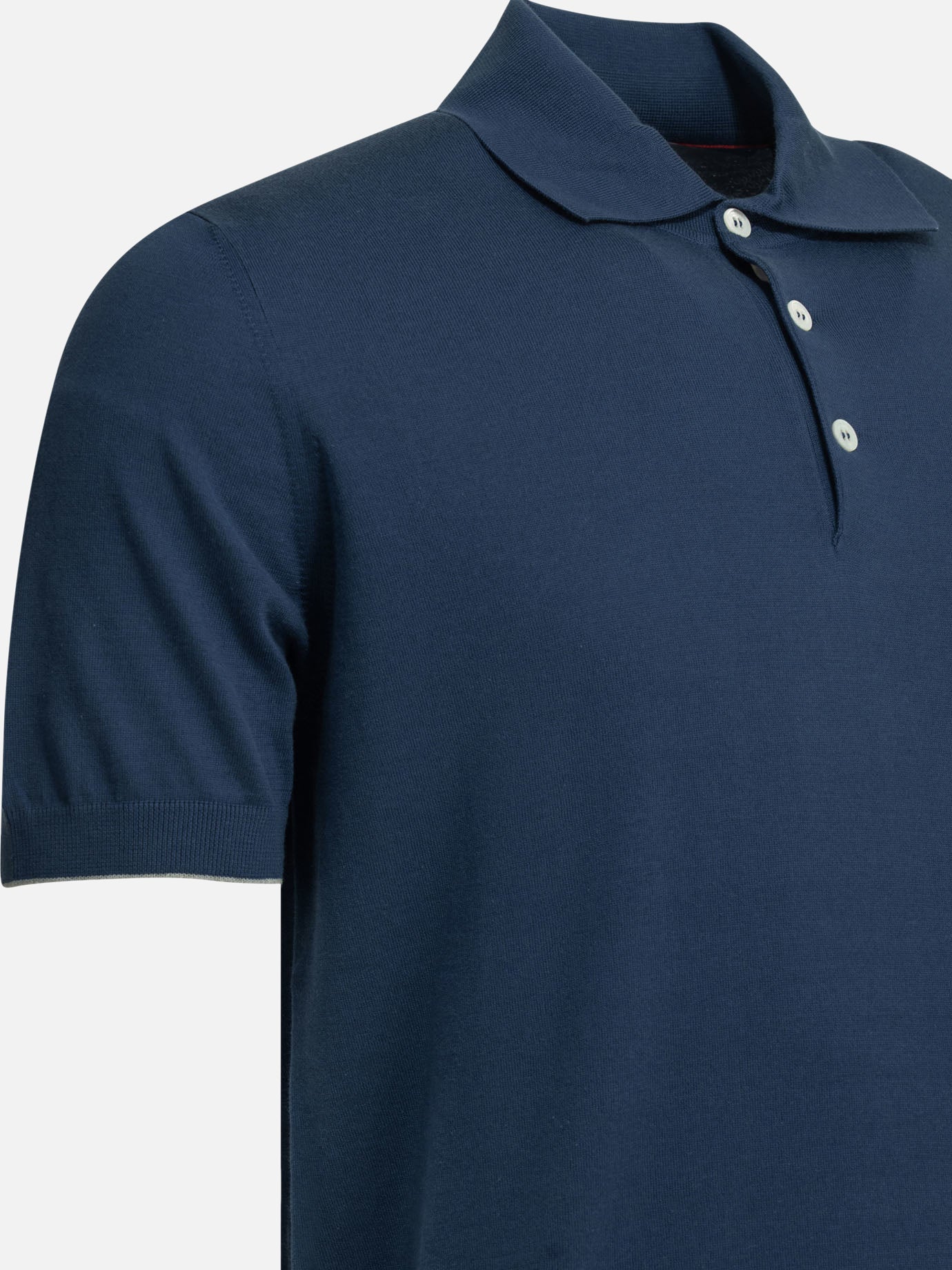 Polo shirts with buttons Solid colour  Blue - Brunello Cucinelli Men | PDP | VIETTI Online Store | thumbnail_4