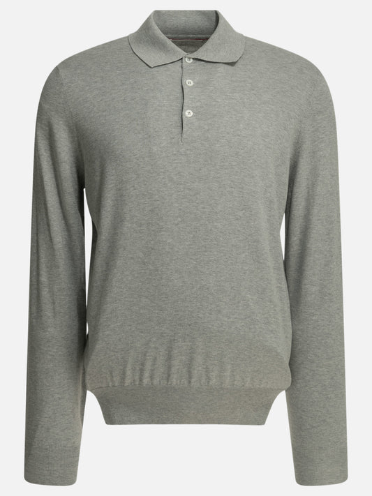 Polo shirts with buttons Solid colour  Grey - Brunello Cucinelli Men | PLP | VIETTI Online Store 
