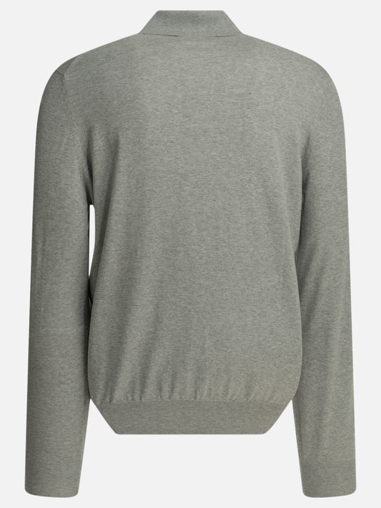 Polo shirts with buttons Solid colour  Grey - Brunello Cucinelli Men | PDP | VIETTI Online Store | 2
