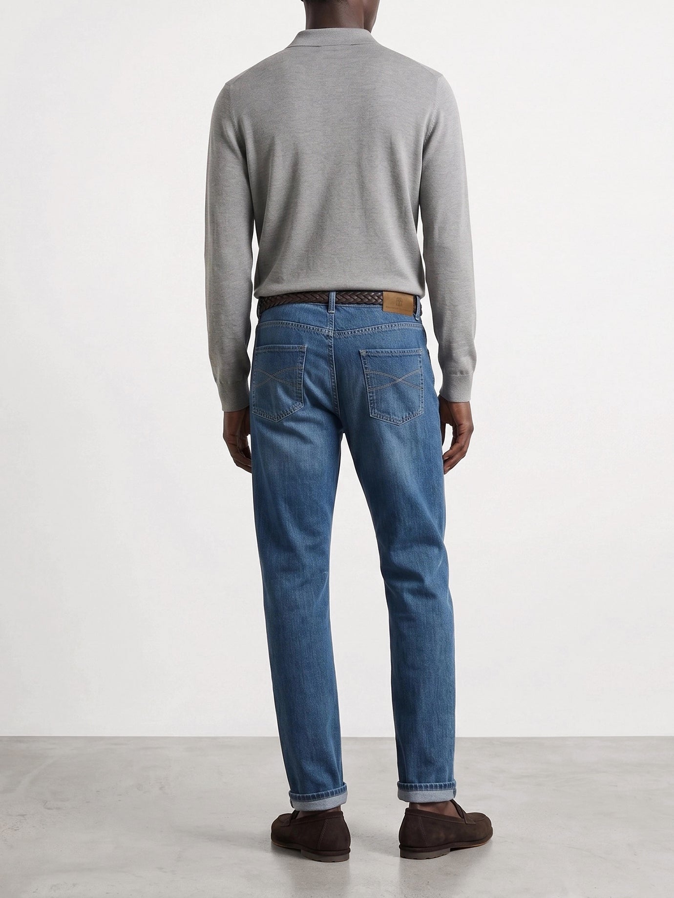 Polo shirts with buttons Solid colour  Grey - Brunello Cucinelli Men | PDP | VIETTI Online Store | thumbnail_3