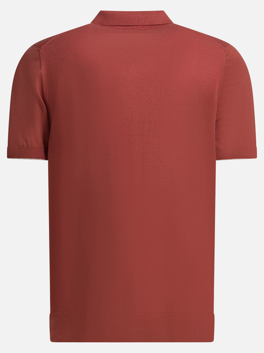 Polo senza bottoni Solid colour  Rosso - Brunello Cucinelli Uomo | PDP | VIETTI Online Store | 2
