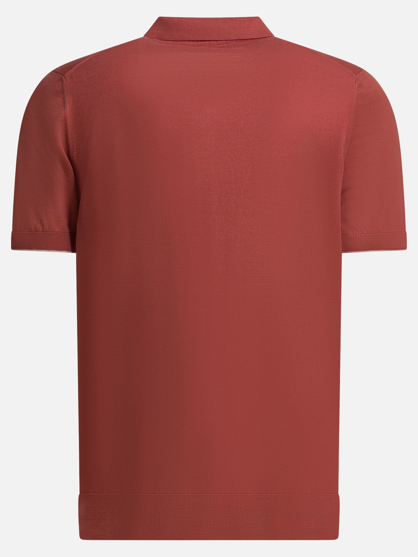 Polo senza bottoni Solid colour  Rosso - Brunello Cucinelli Uomo | PDP | VIETTI Online Store | Zoom-Modal_4
