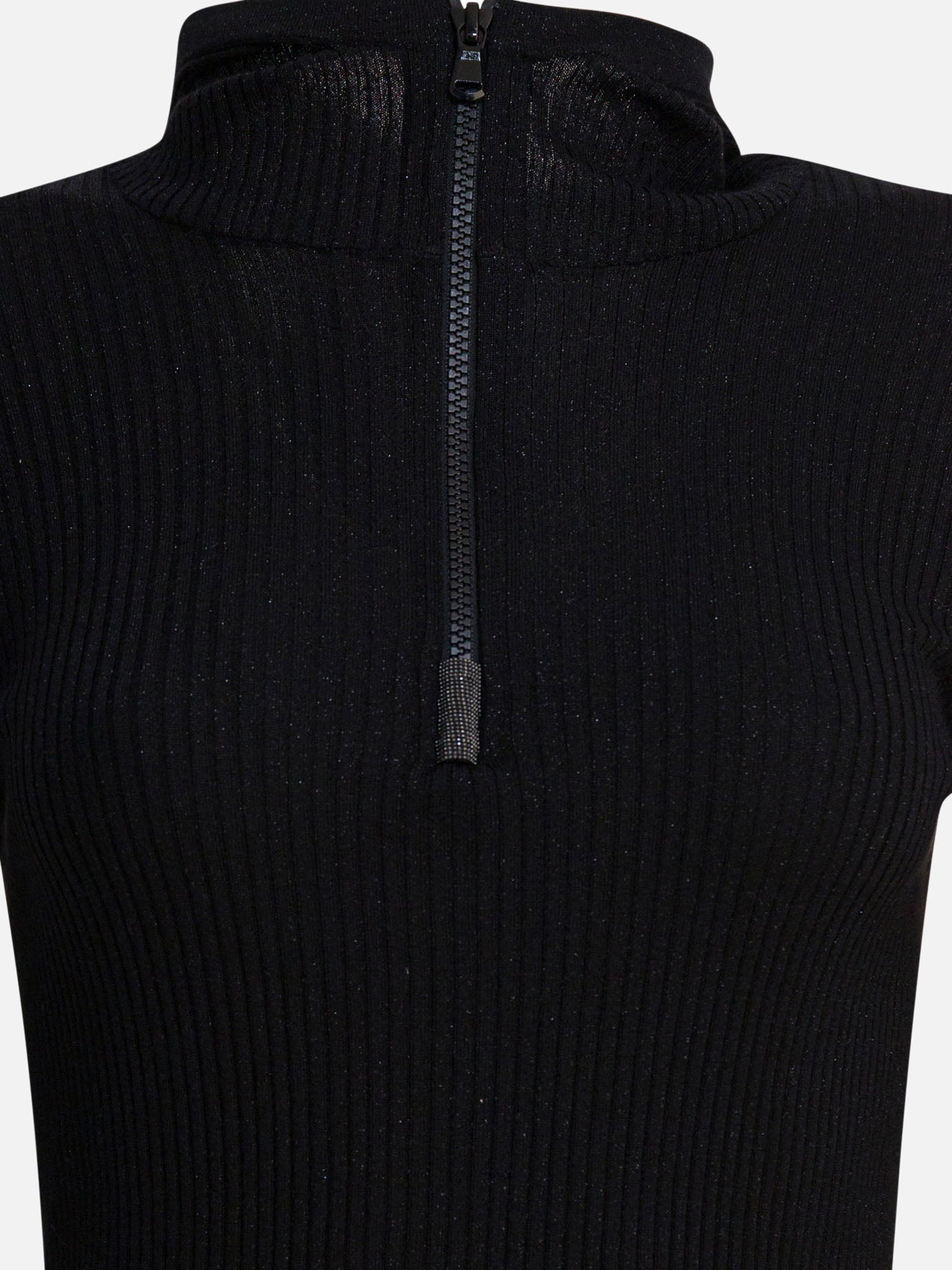 Maglioni con cappuccio Solid colour  Nero - Brunello Cucinelli Donna | PDP | VIETTI Online Store | thumbnail_3