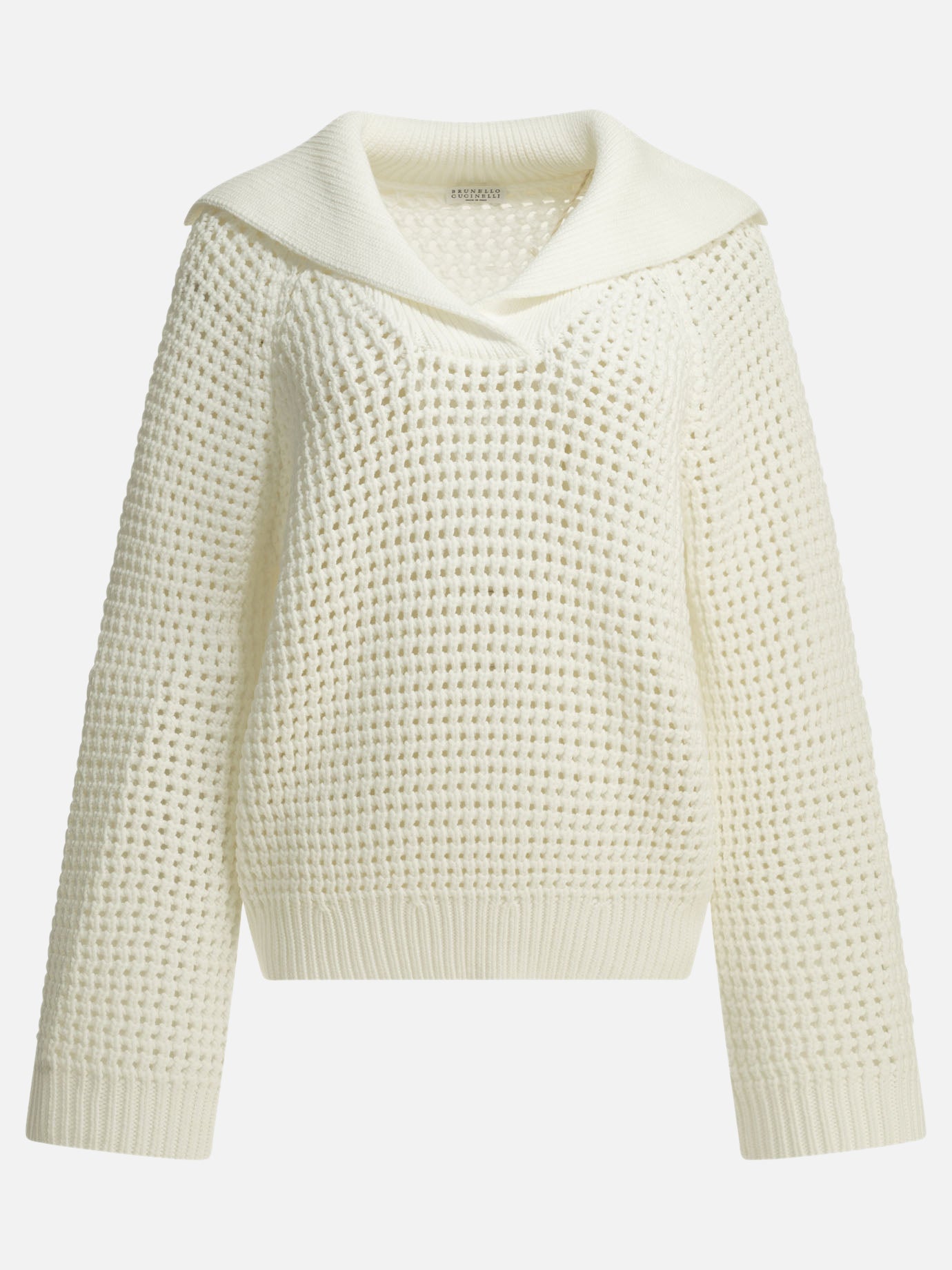 V neck sweaters Solid colour  White - Brunello Cucinelli Women | PDP | VIETTI Online Store | thumbnail