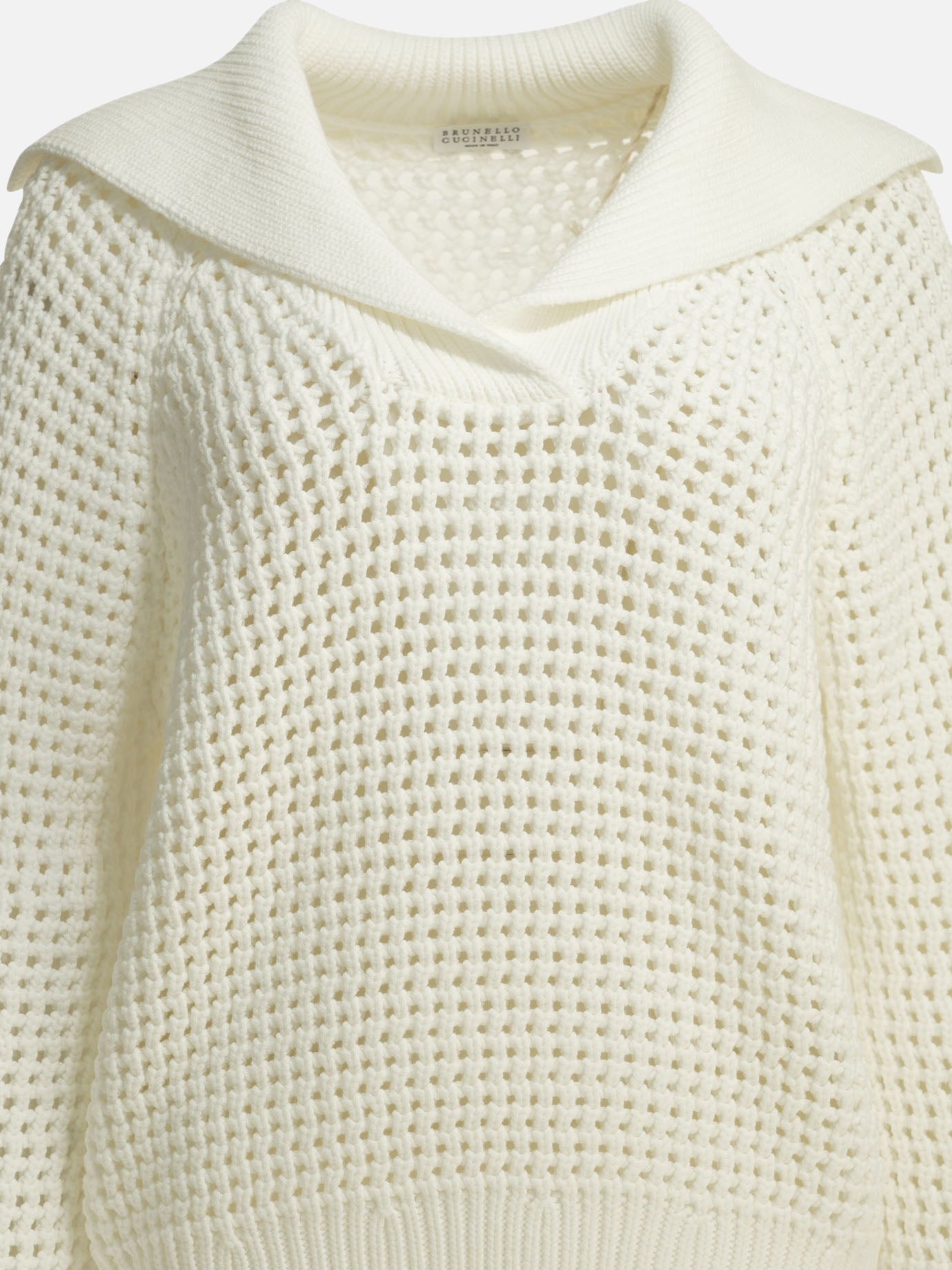 Brunello Cucinelli Cotton V-neck sweater M89302602 White - Women