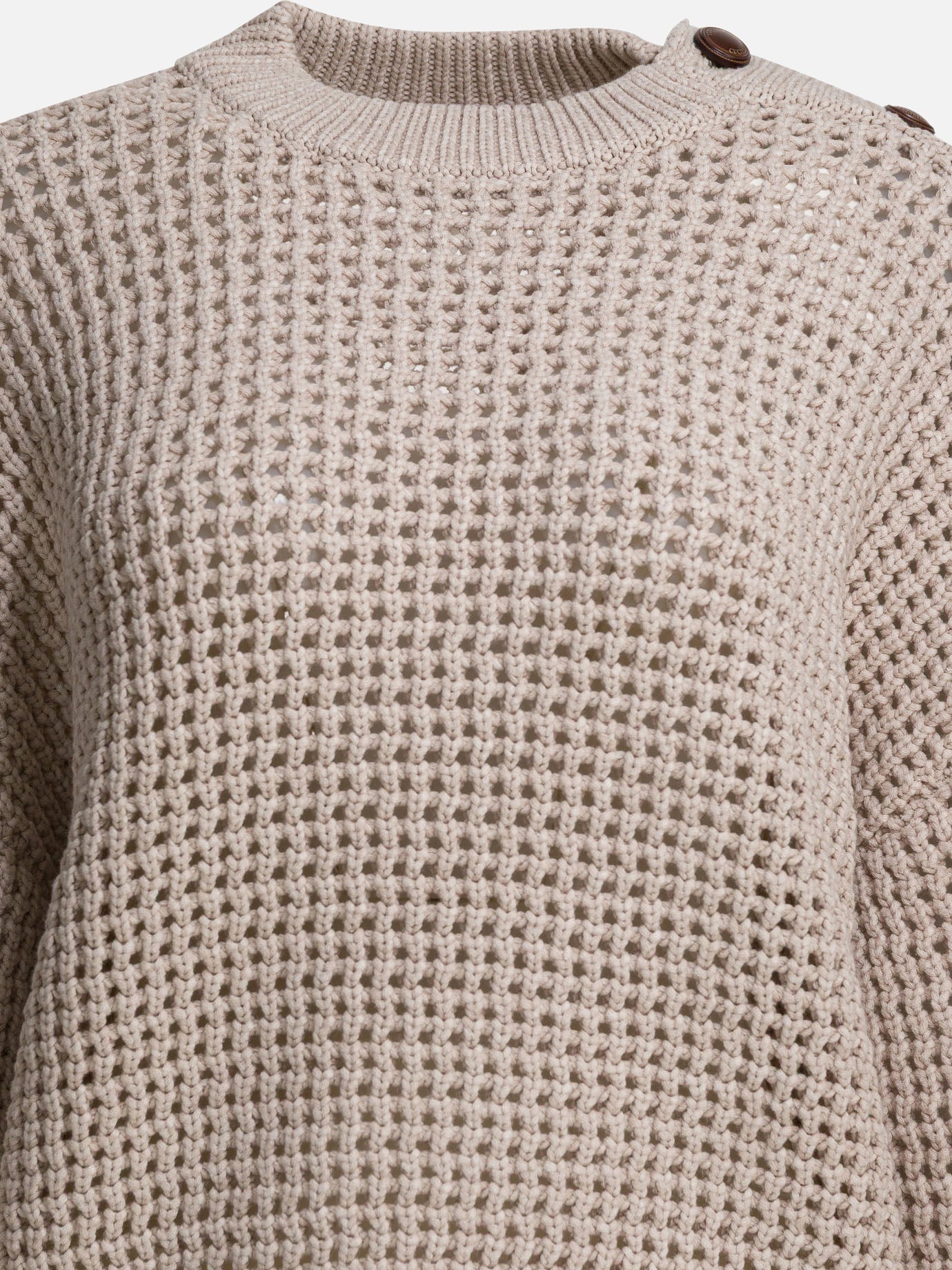 Crewneck sweaters Textured knit  Beige - Brunello Cucinelli Women | PDP | VIETTI Online Store | Zoom-Modal_5
