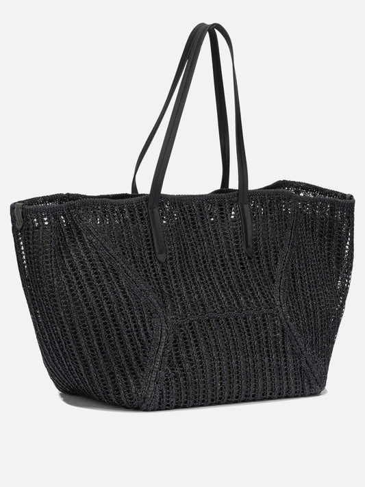 Large bags 100% polyamide - Other fabric: 100% calf leather - Other fabric: 63% cotton 37% linen  Black - Brunello Cucinelli Women | PLP | VIETTI Online Store | 2
