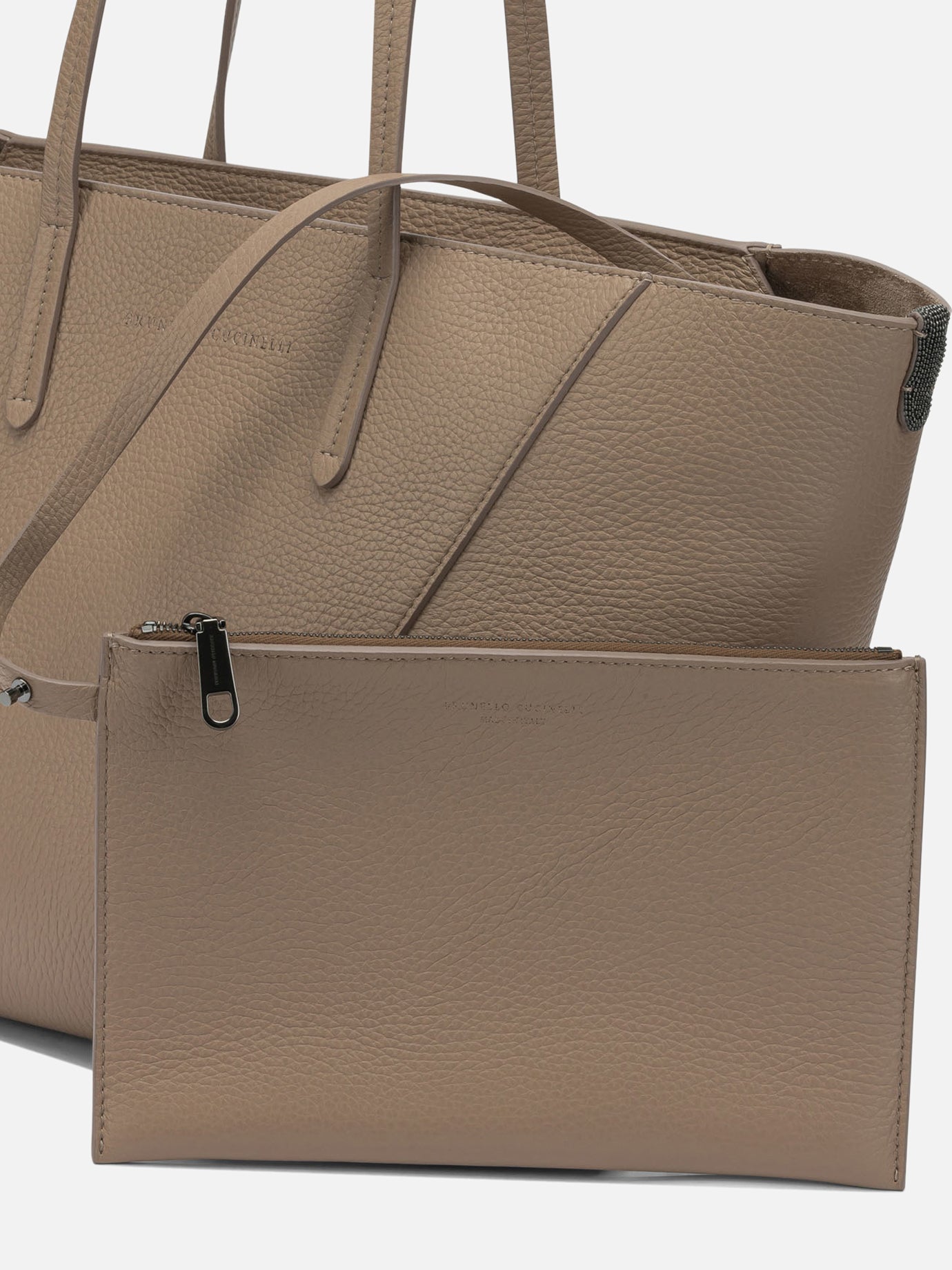 Large bags 100% deer leather  Beige - Brunello Cucinelli Women | PDP | VIETTI Online Store | thumbnail_4