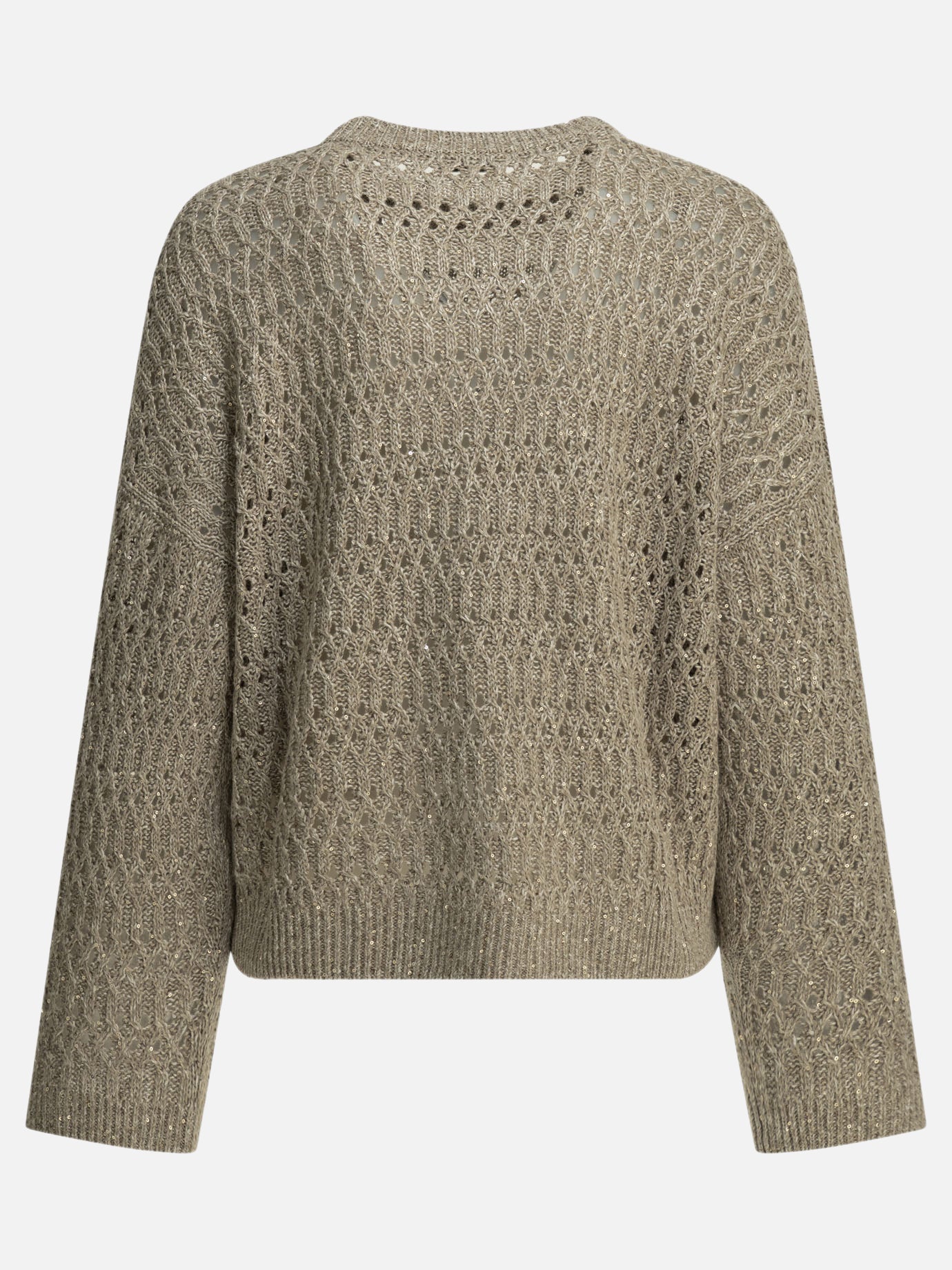 Crewneck sweaters Embellished  Beige - Brunello Cucinelli Women | PDP | VIETTI Online Store | thumbnail_2
