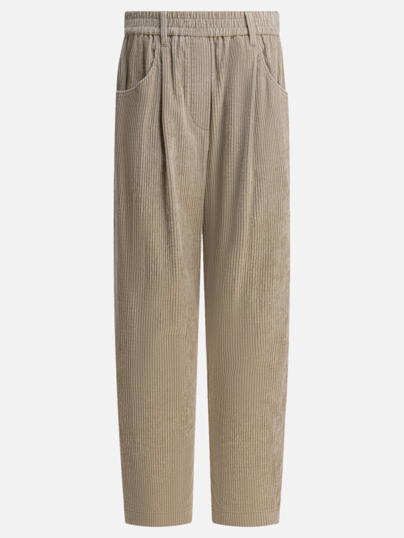 Pantaloni casual Solid colour  Beige - Brunello Cucinelli Donna | PDP | VIETTI Online Store | thumbnail