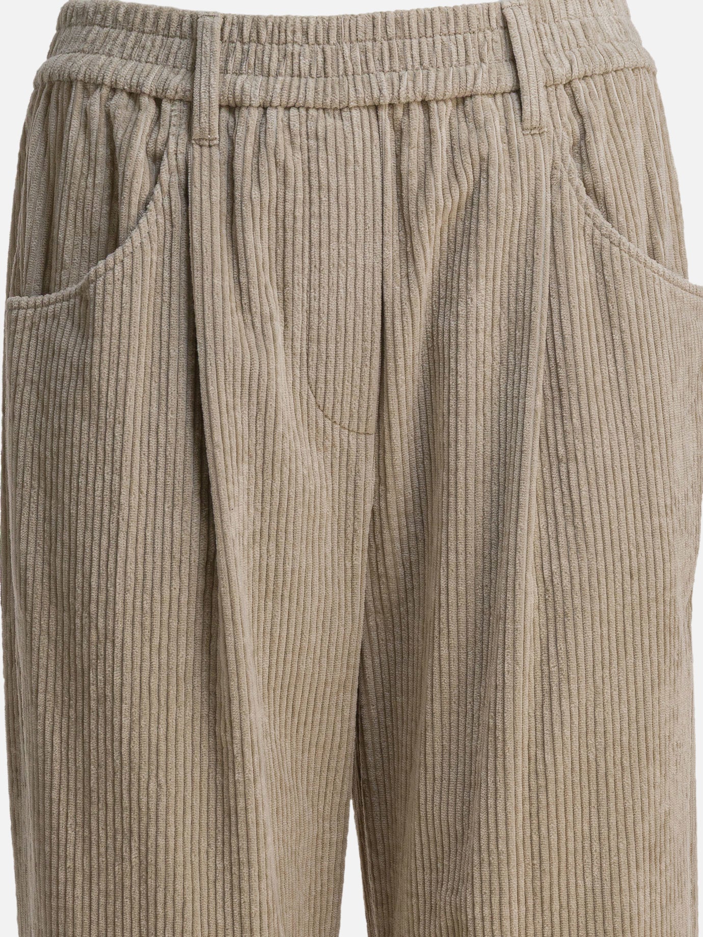 Pantaloni casual Solid colour  Beige - Brunello Cucinelli Donna | PDP | VIETTI Online Store | thumbnail_3