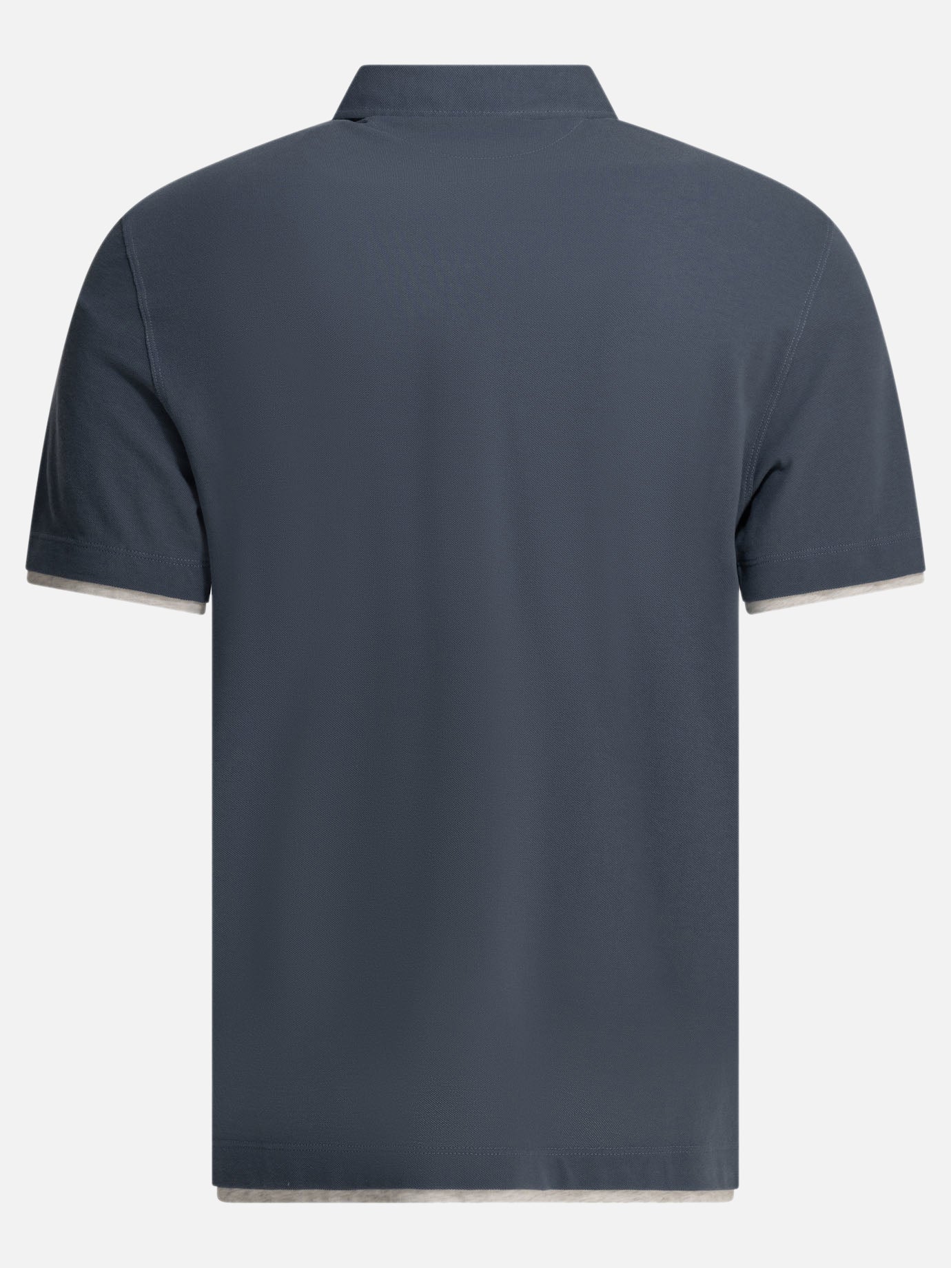 Polo shirts with buttons Solid colour  Blue - Brunello Cucinelli Men | PDP | VIETTI Online Store | Zoom-Modal_2
