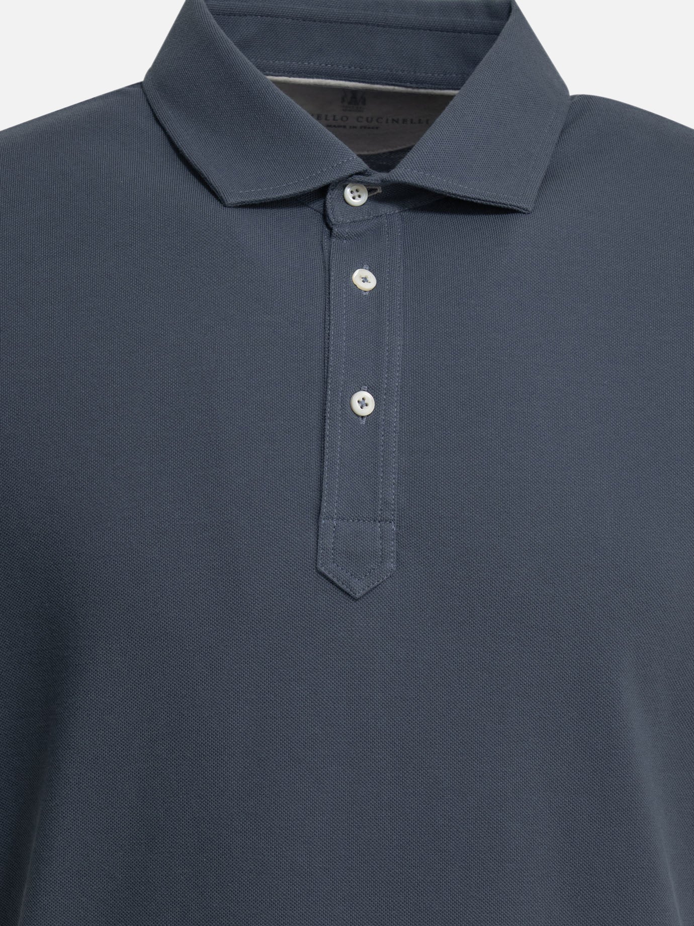 Polo shirts with buttons Solid colour  Blue - Brunello Cucinelli Men | PDP | VIETTI Online Store | thumbnail_3
