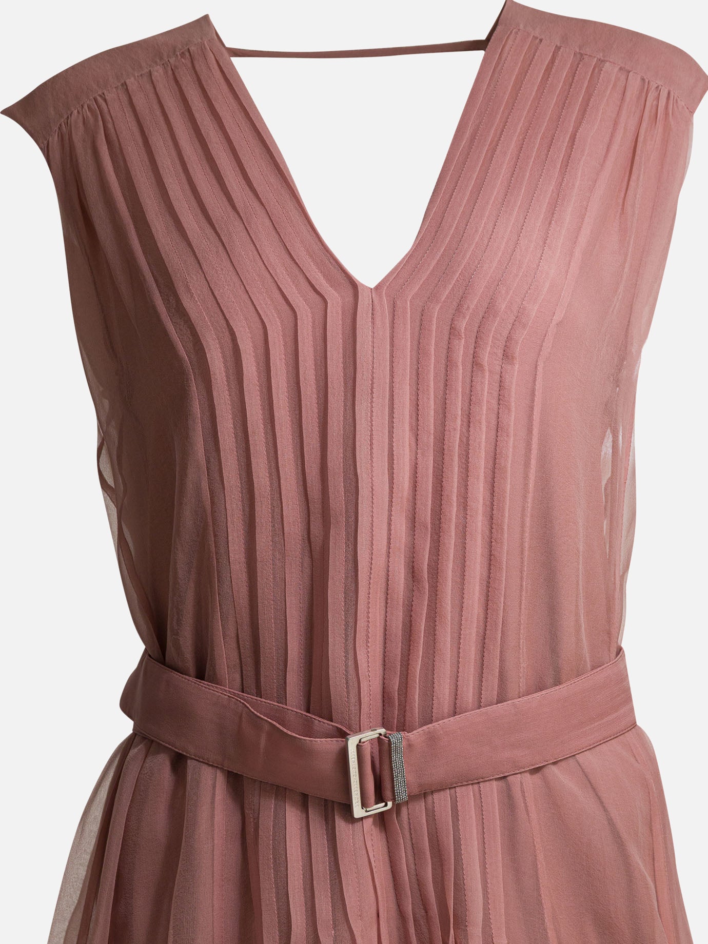 Long dresses Solid colour  Pink - Brunello Cucinelli Women | PDP | VIETTI Online Store | thumbnail_3