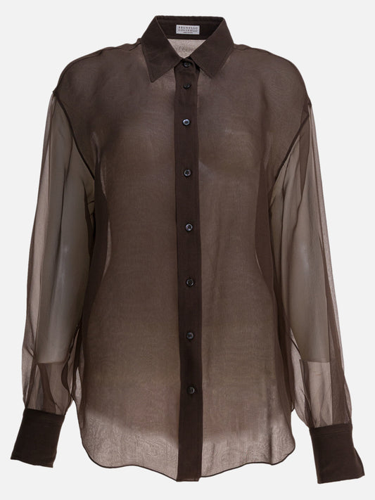 Camicie casual Solid colour  Marrone - Brunello Cucinelli Donna | VIETTI Online Store 
