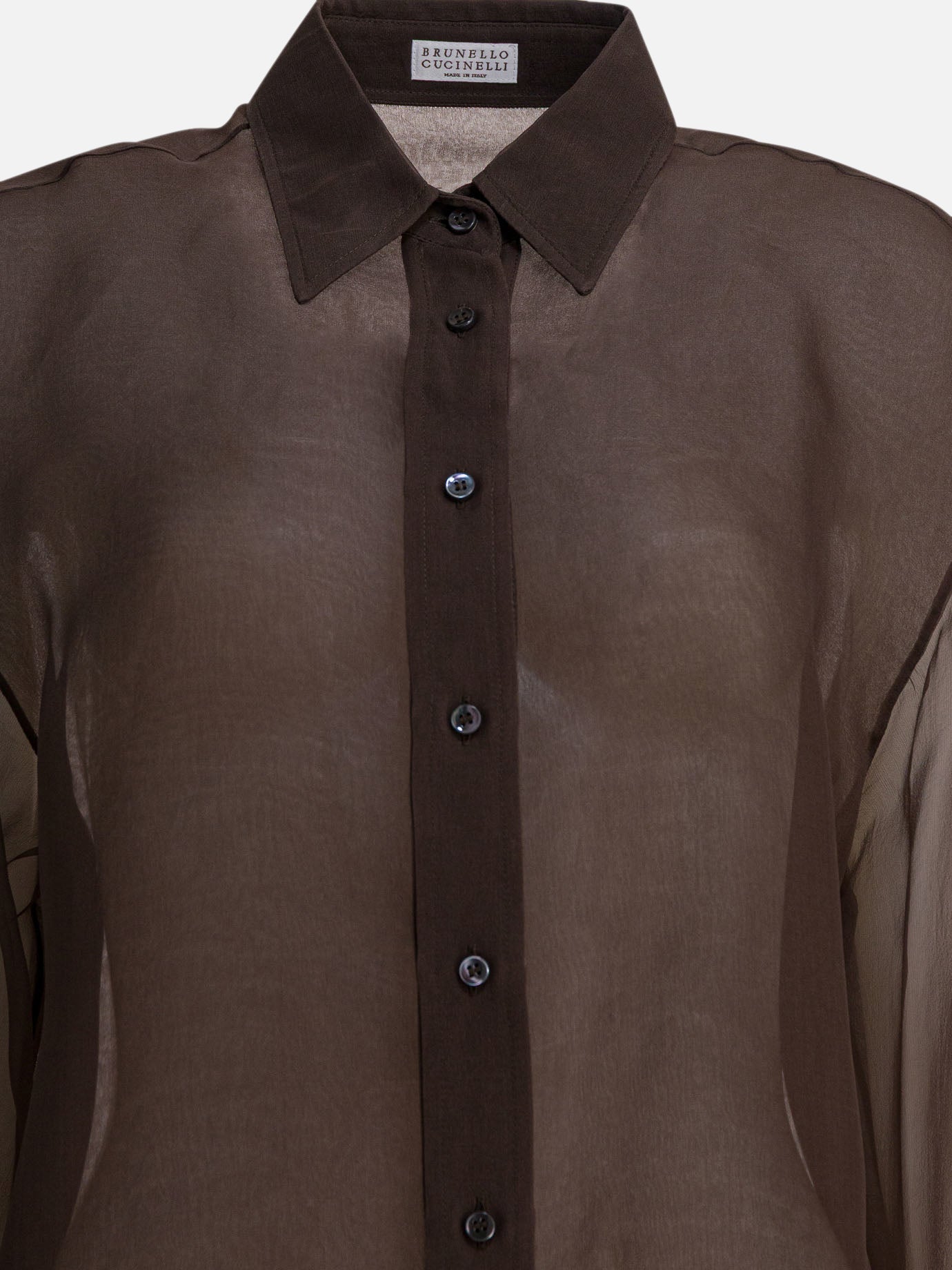 Camicie casual Solid colour  Marrone - Brunello Cucinelli Donna | PDP | VIETTI Online Store | Zoom-Modal_3
