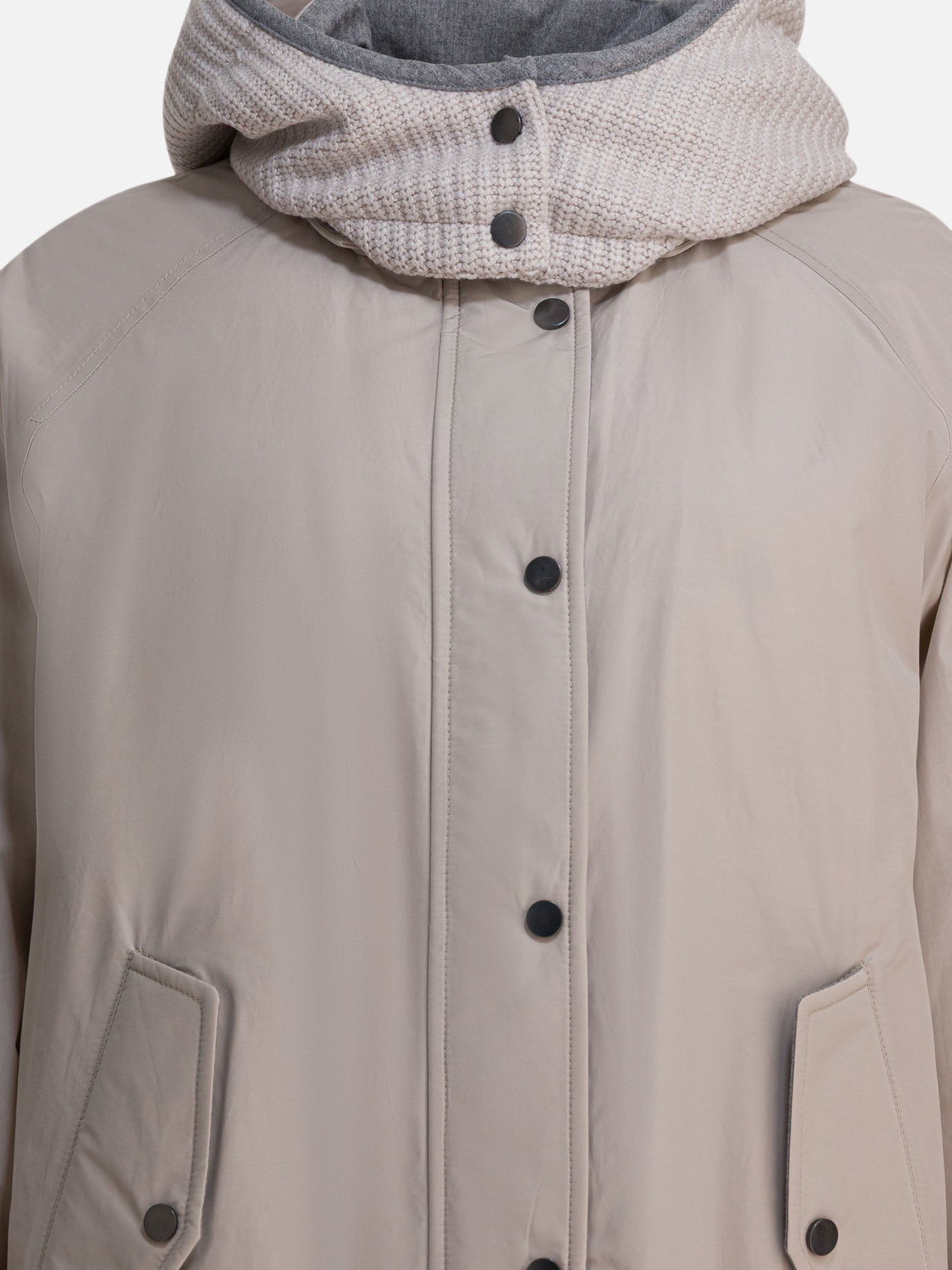Piumini corti Solid colour  Grigio - Brunello Cucinelli Donna | PDP | VIETTI Online Store | thumbnail_3
