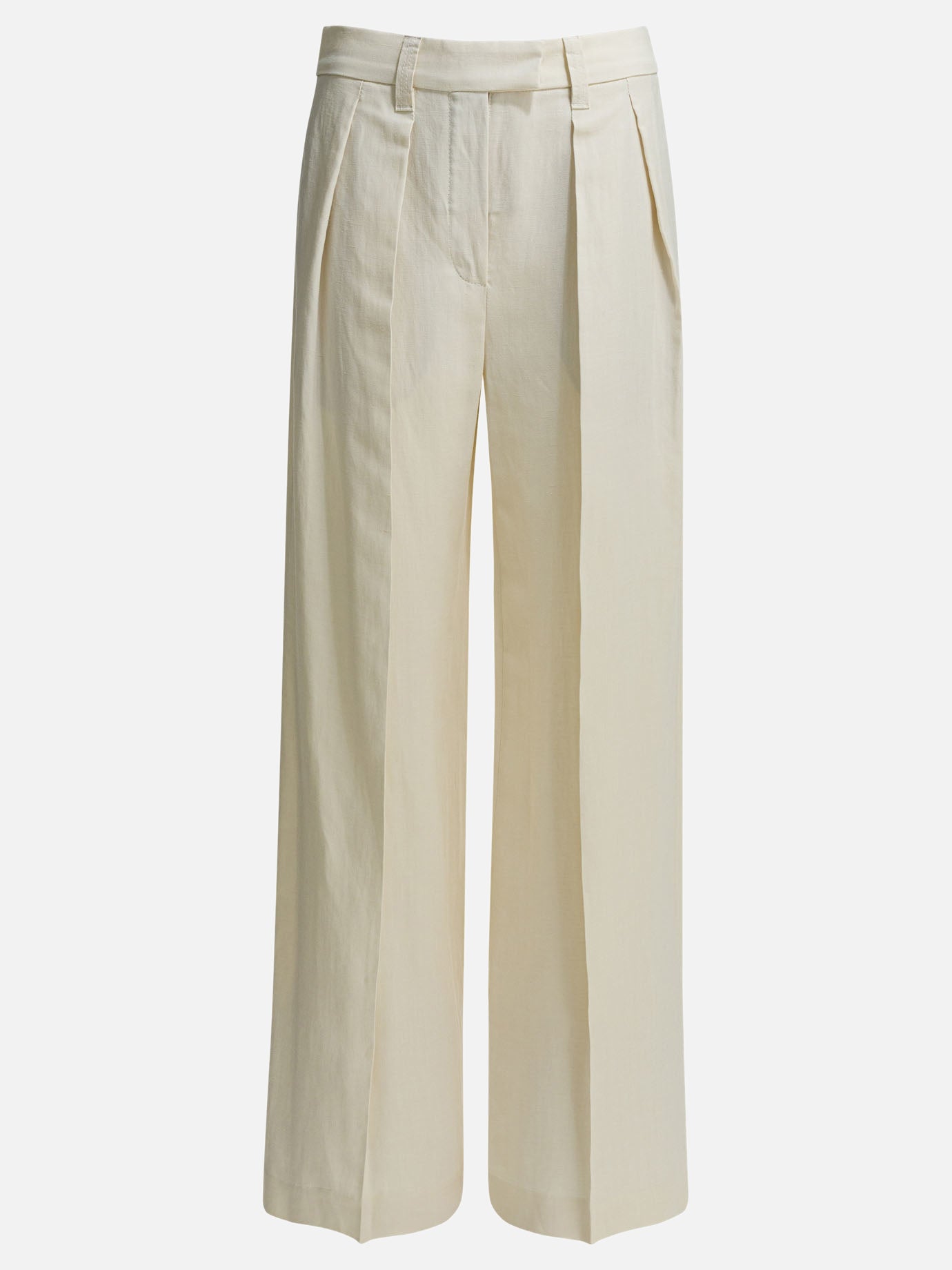 Tailored trousers Solid colour  White - Brunello Cucinelli Women | PDP | VIETTI Online Store | thumbnail
