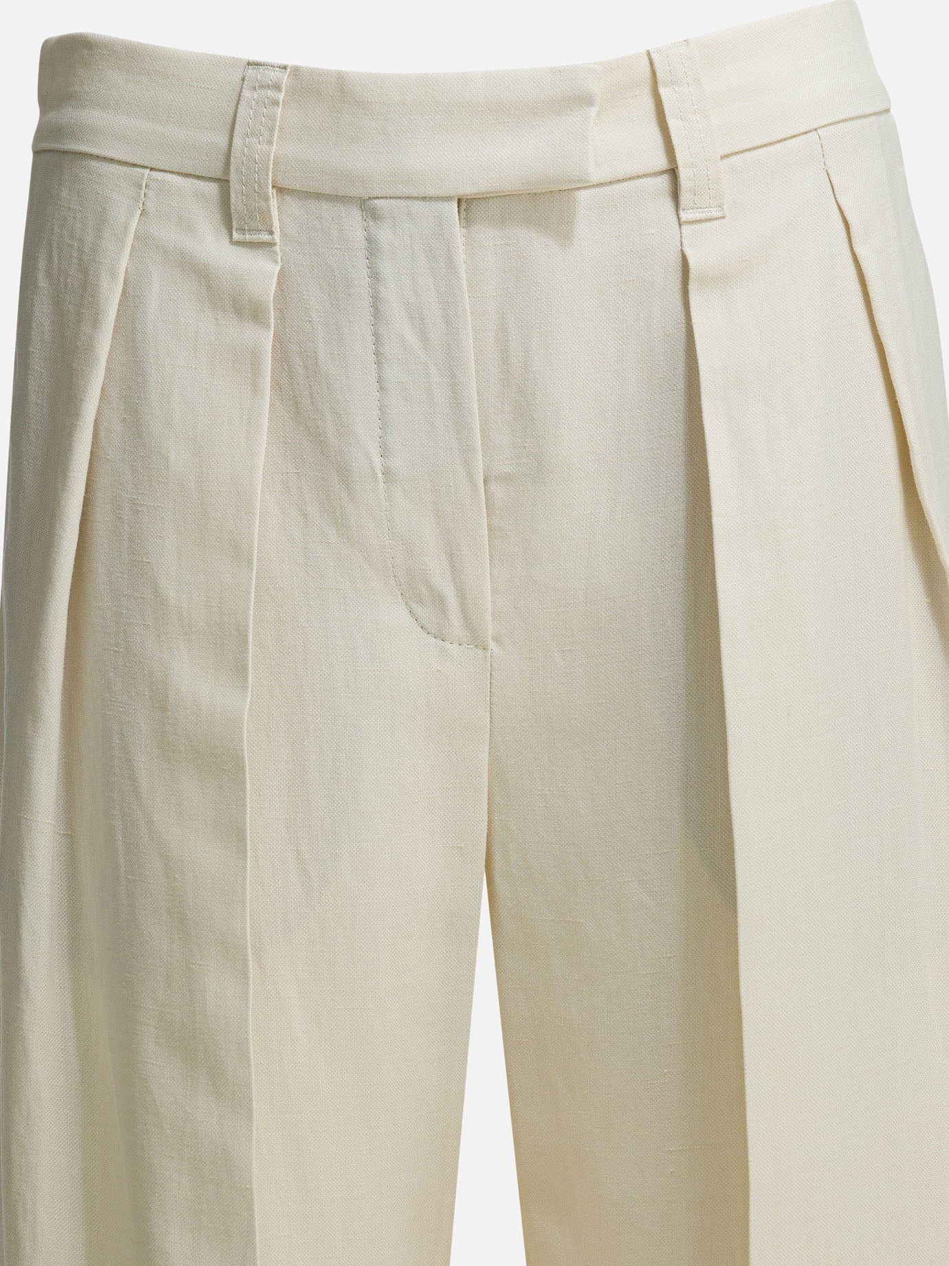 Tailored trousers Solid colour  White - Brunello Cucinelli Women | PDP | VIETTI Online Store | thumbnail_3