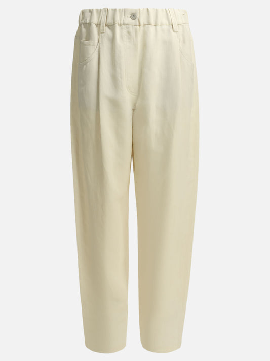 Leisure trousers Solid colour  White - Brunello Cucinelli Women | PLP | VIETTI Online Store 
