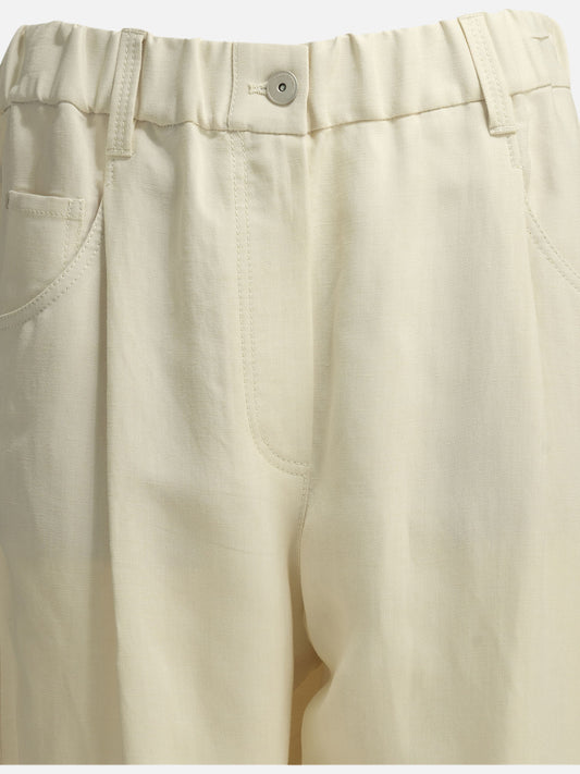 Brunello Cucinelli "Fluid" Casual Pants White

