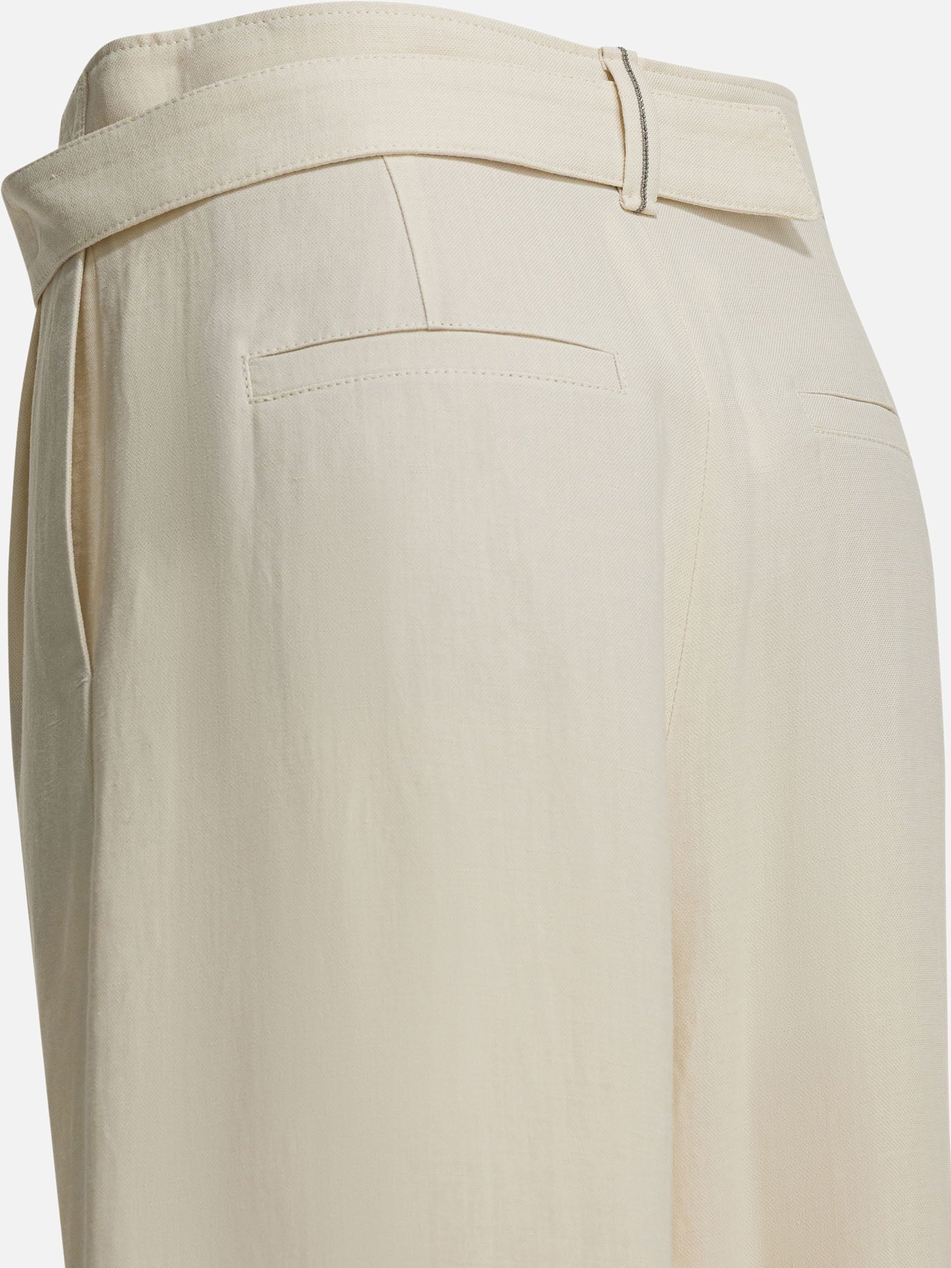 Tailored trousers Solid colour  White - Brunello Cucinelli Women | PDP | VIETTI Online Store | thumbnail_4