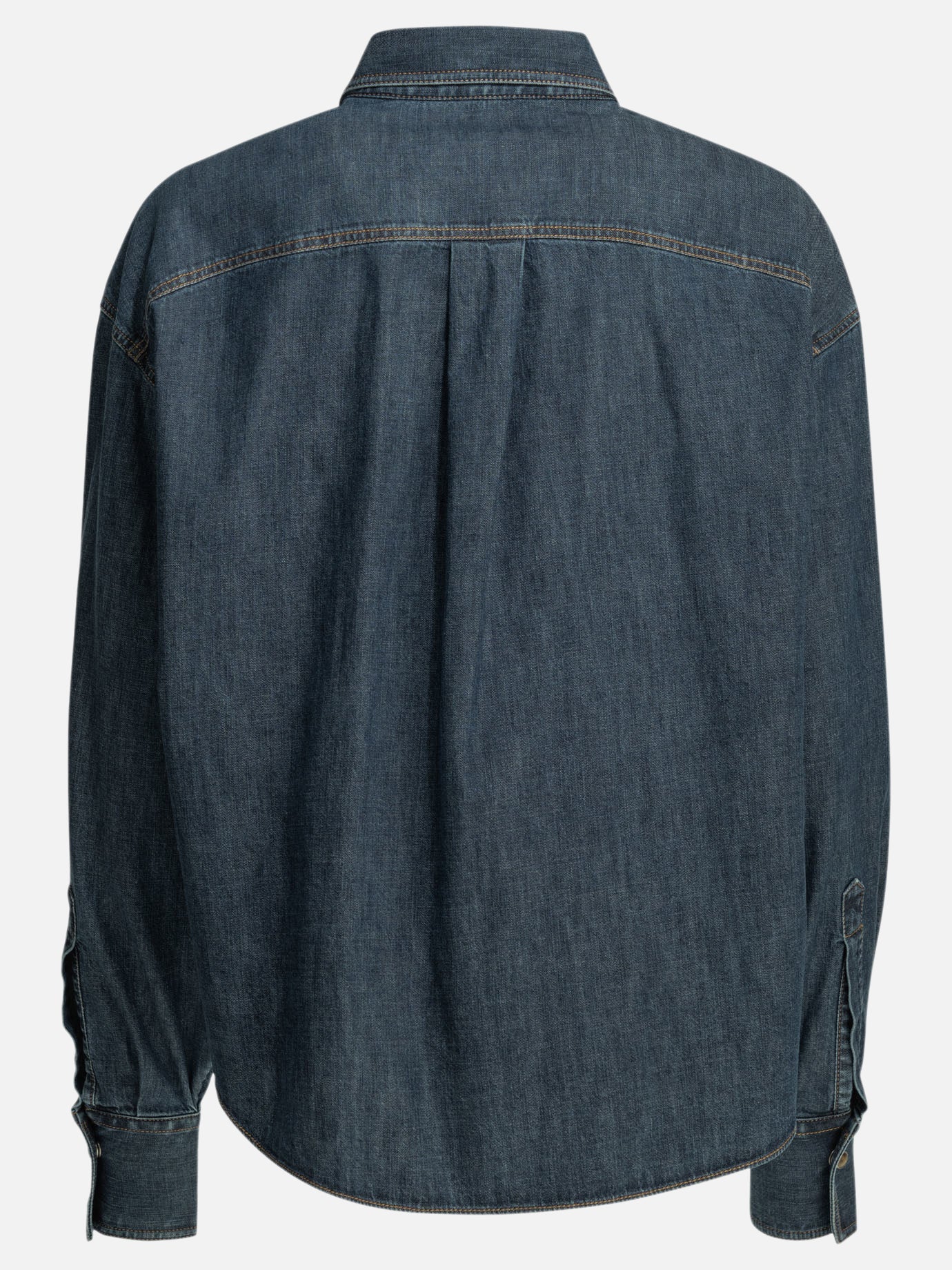 Casual shirts Solid colour  Blue - Brunello Cucinelli Women | PDP | VIETTI Online Store | thumbnail_2