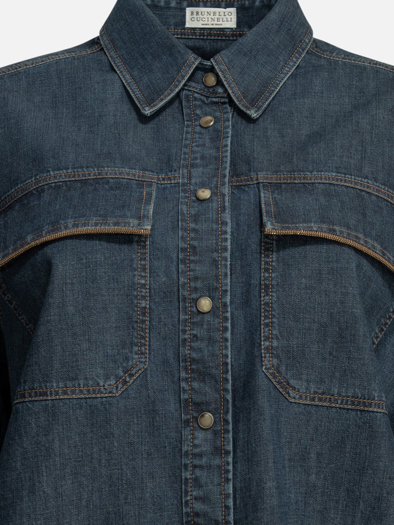 Casual shirts Solid colour  Blue - Brunello Cucinelli Women | PDP | VIETTI Online Store | thumbnail_3