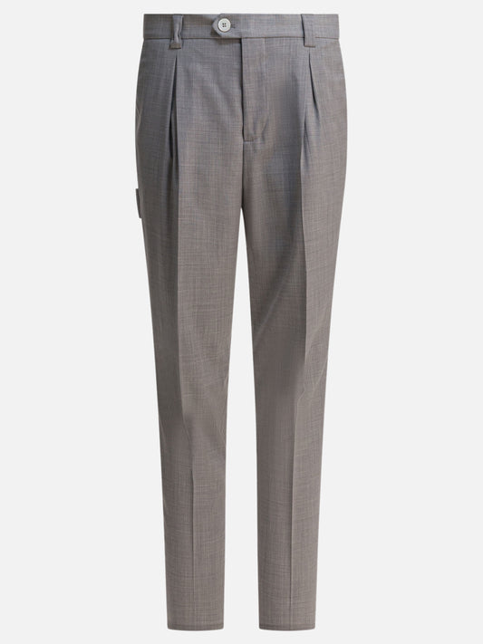Pantaloni sartoriali Solid colour  Grigio - Brunello Cucinelli Uomo | VIETTI Online Store 

